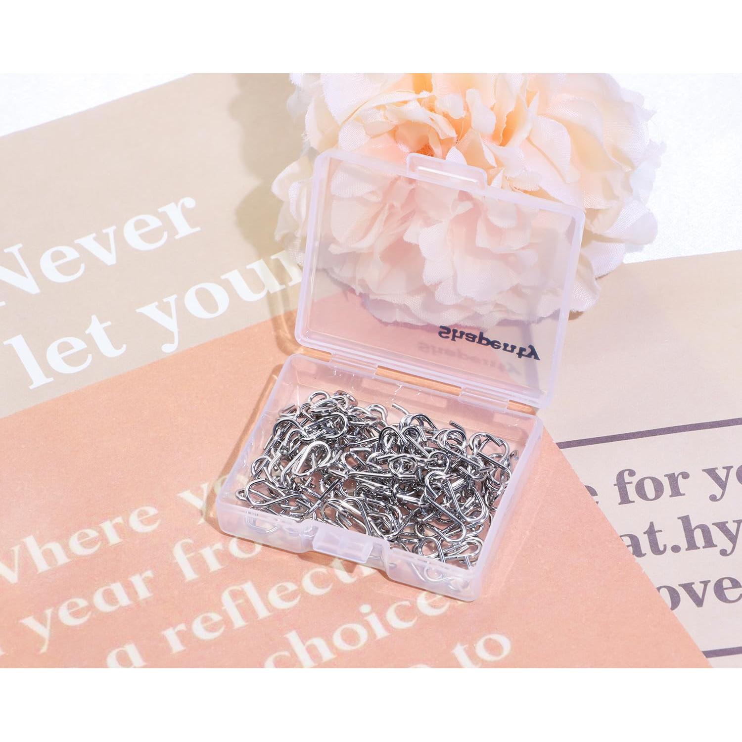 Ganchos en S mini de acero inoxidable Shapenty 1.4x0.6cm 100PCS