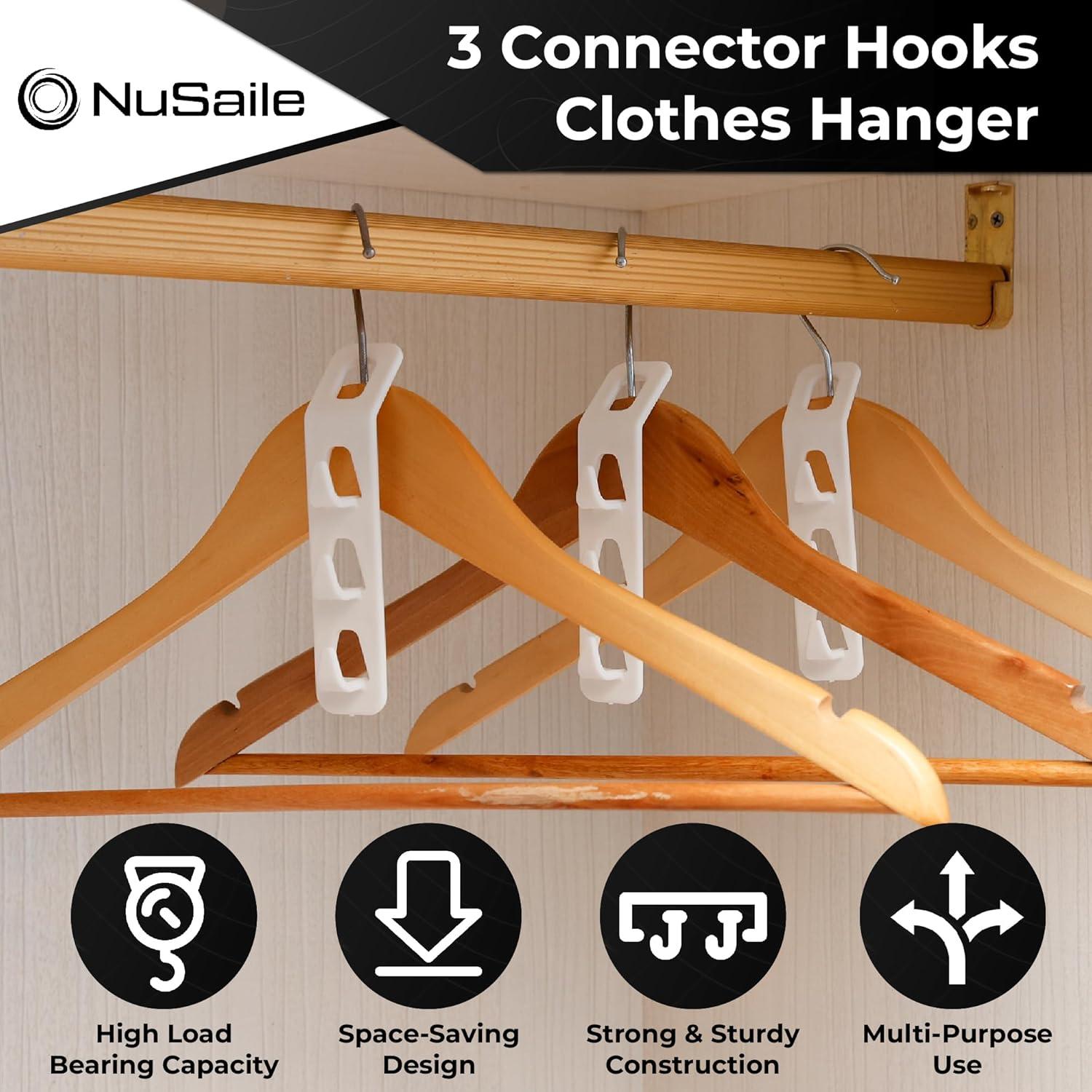 Organizador de Perchas en Cascada NuSaile - 24 Piezas Blanco