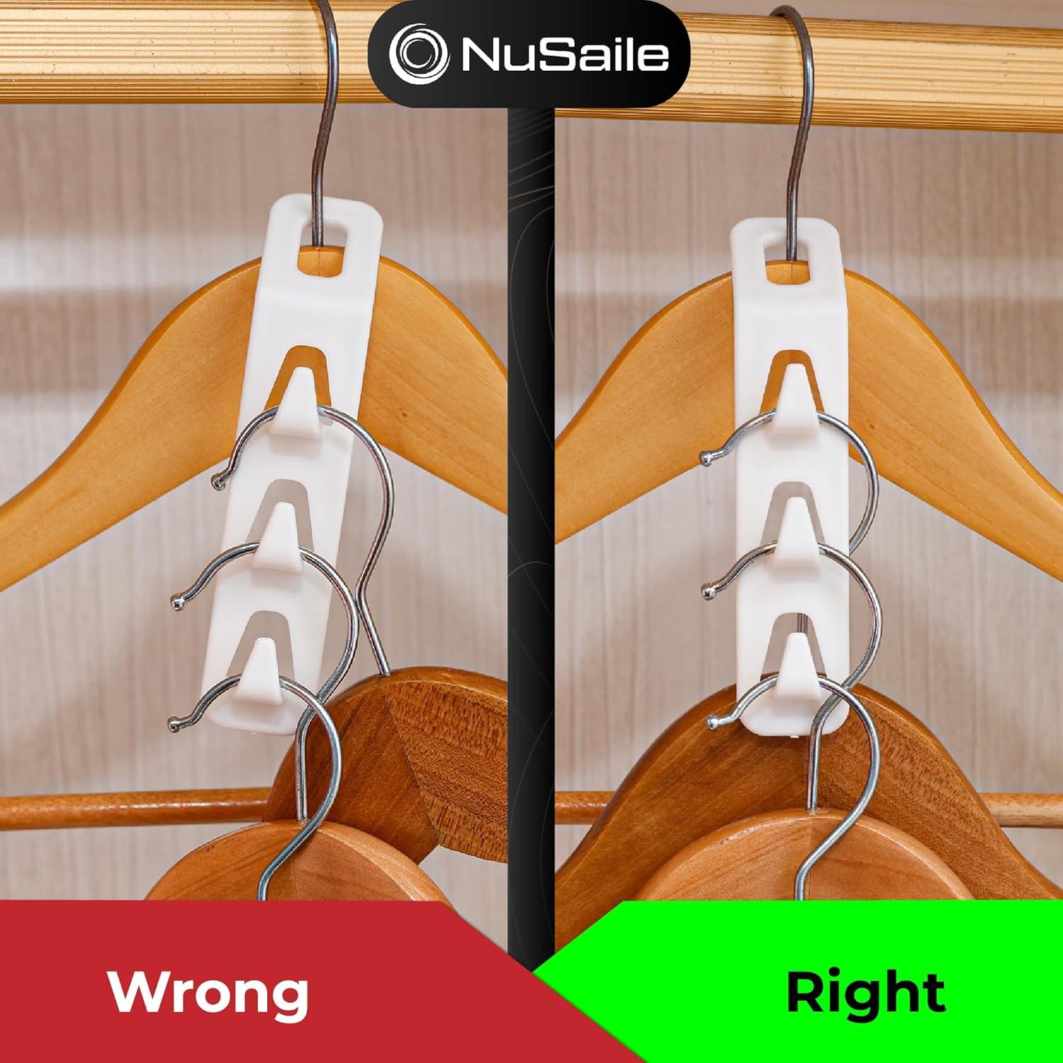 Organizador de Perchas en Cascada NuSaile - 24 Piezas Blanco