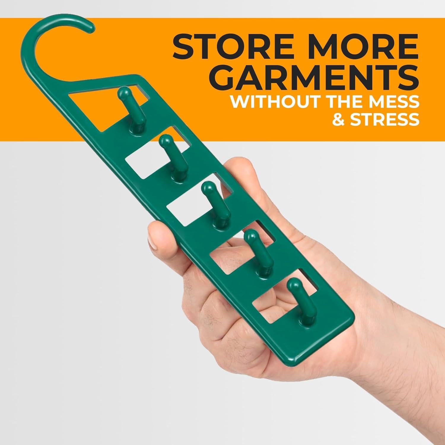 Perchas Ahorradoras de Espacio CraftyCrocodile - 4 Piezas Verde