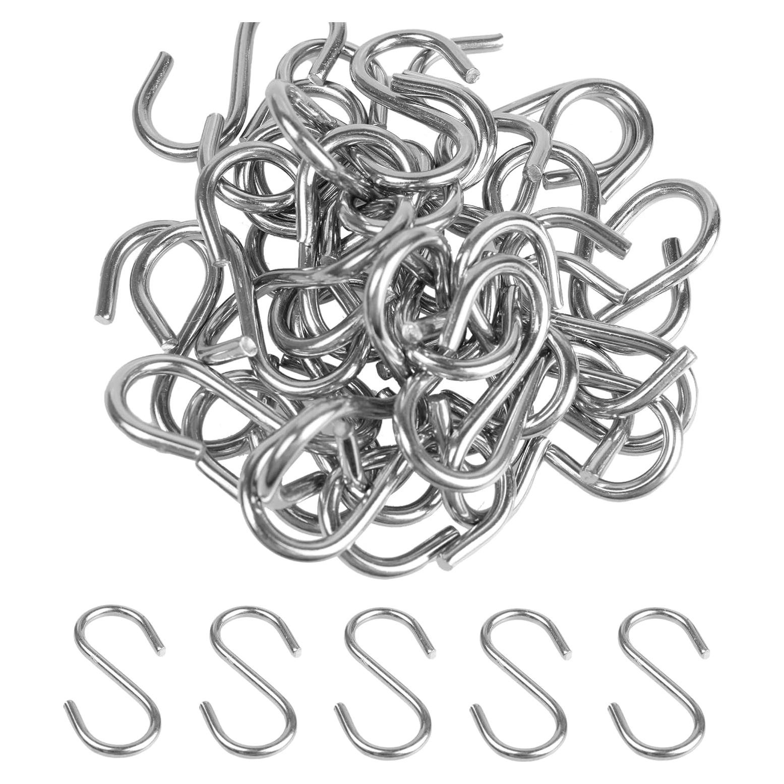 48 Ganchos en S de Acero Inoxidable 304 30mm AUXBC
