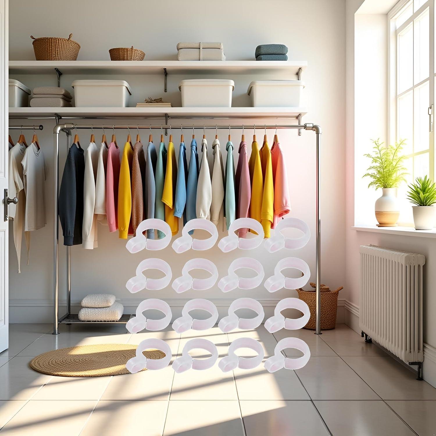 Juego de 50 Ganchos de Plástico Blanco Jowxsx para Ropa