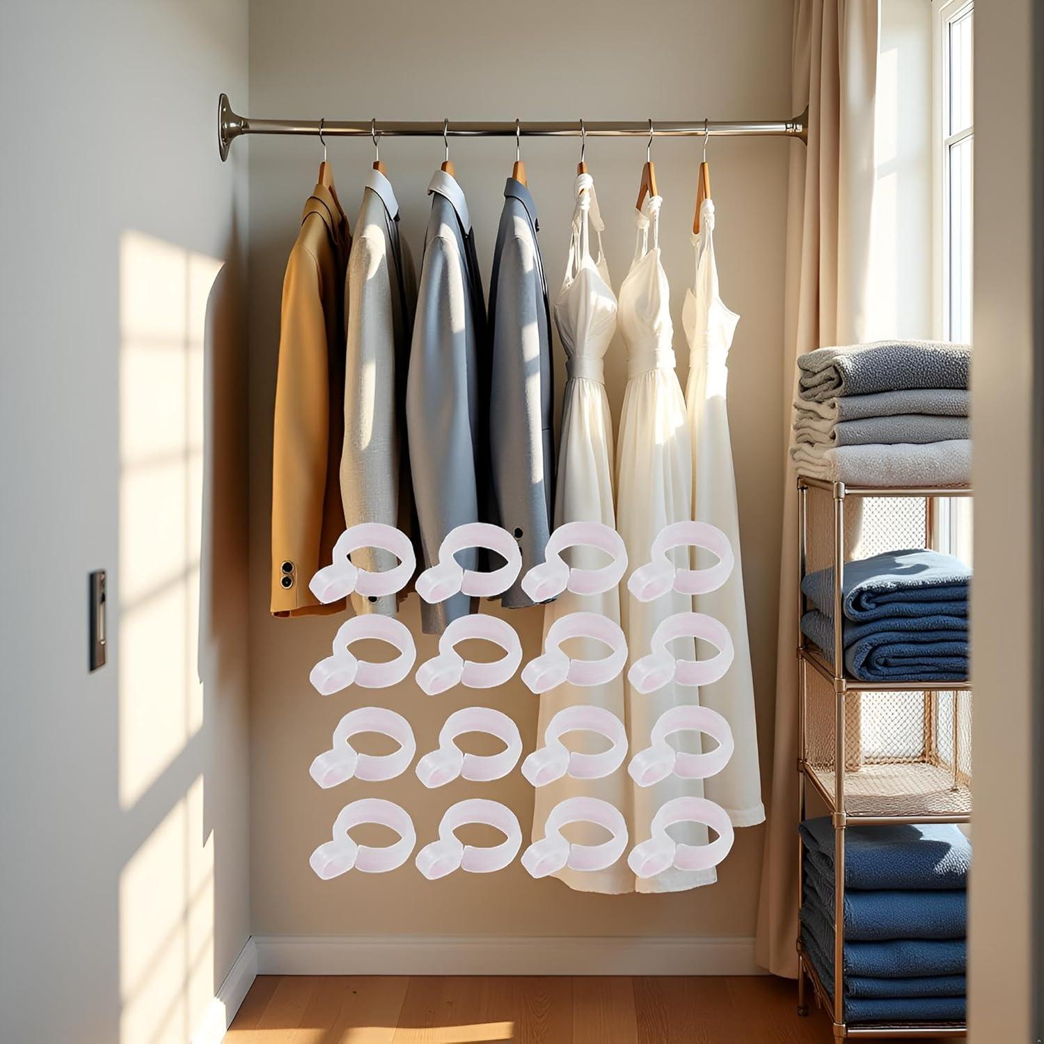 Juego de 50 Ganchos de Plástico Blanco Jowxsx para Ropa