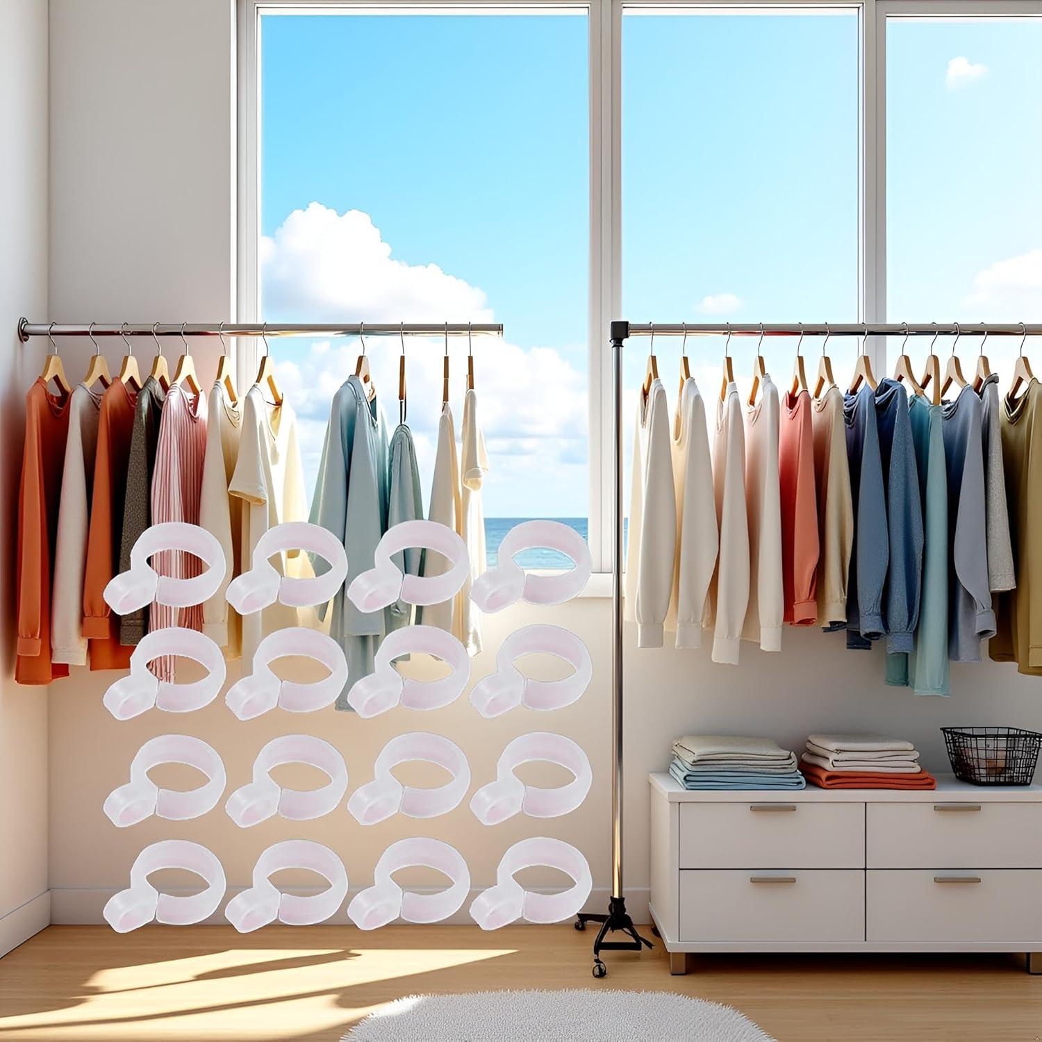 Juego de 50 Ganchos de Plástico Blanco Jowxsx para Ropa