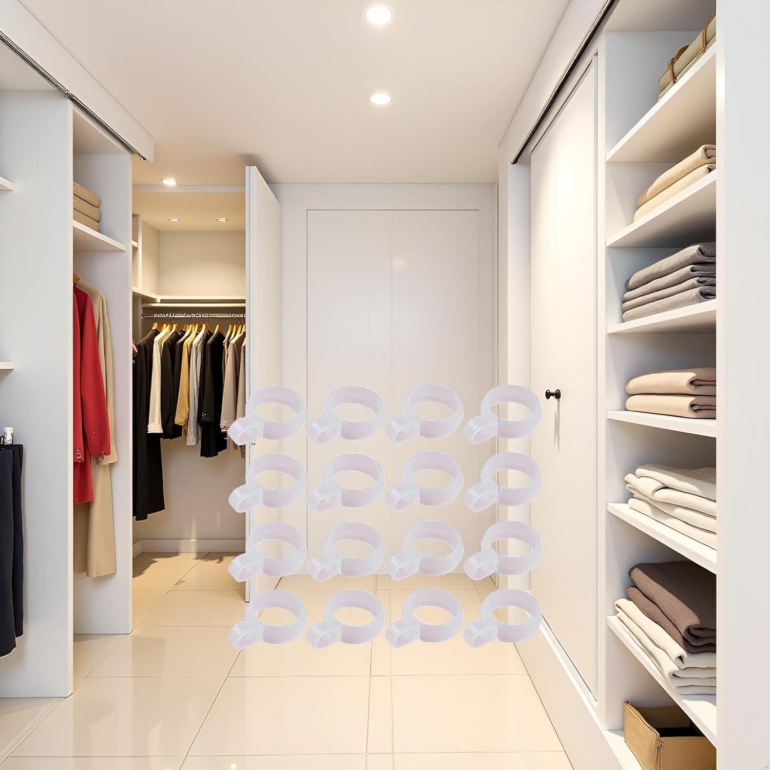 Juego de 50 Ganchos de Plástico Blanco Jowxsx para Ropa