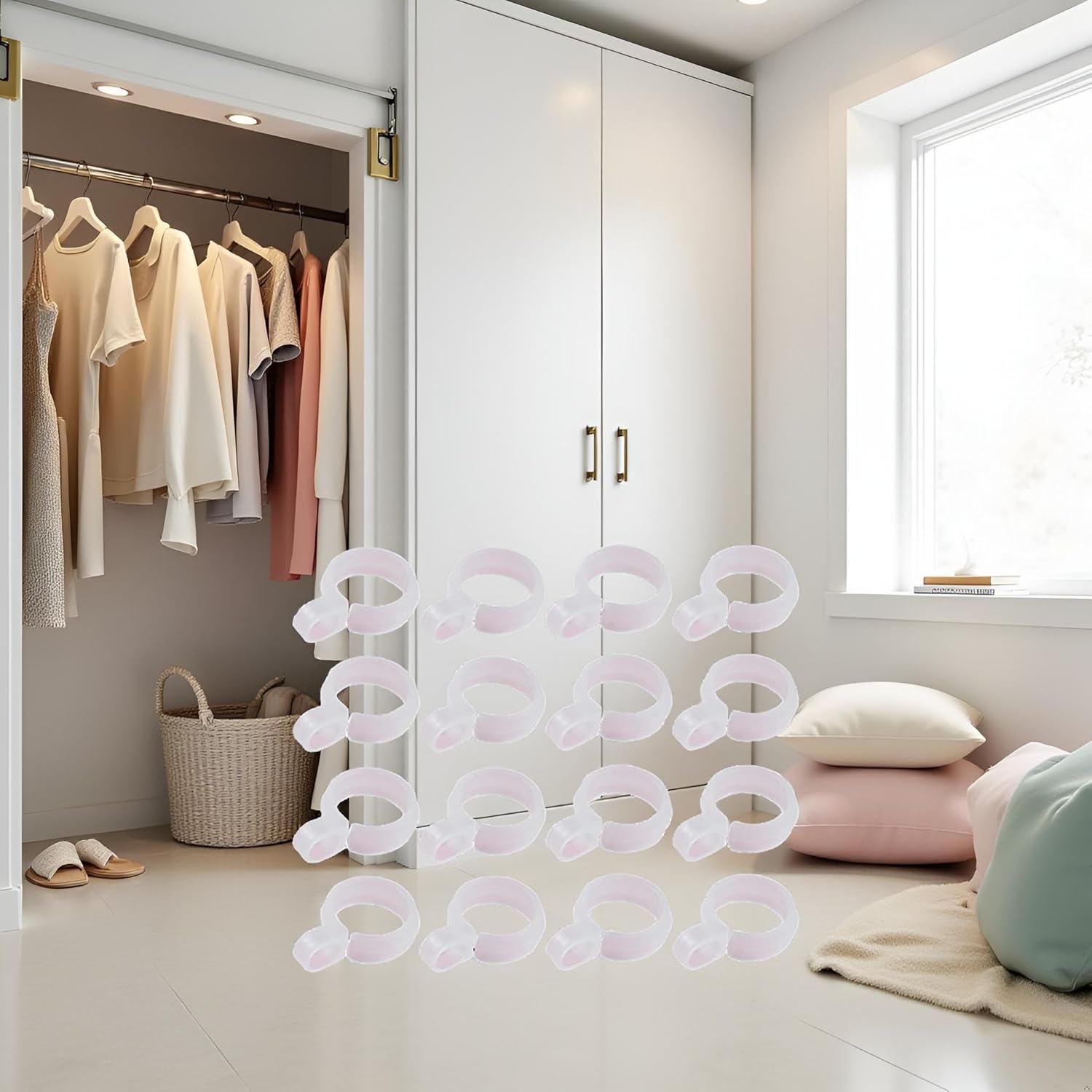 Juego de 50 Ganchos de Plástico Blanco Jowxsx para Ropa