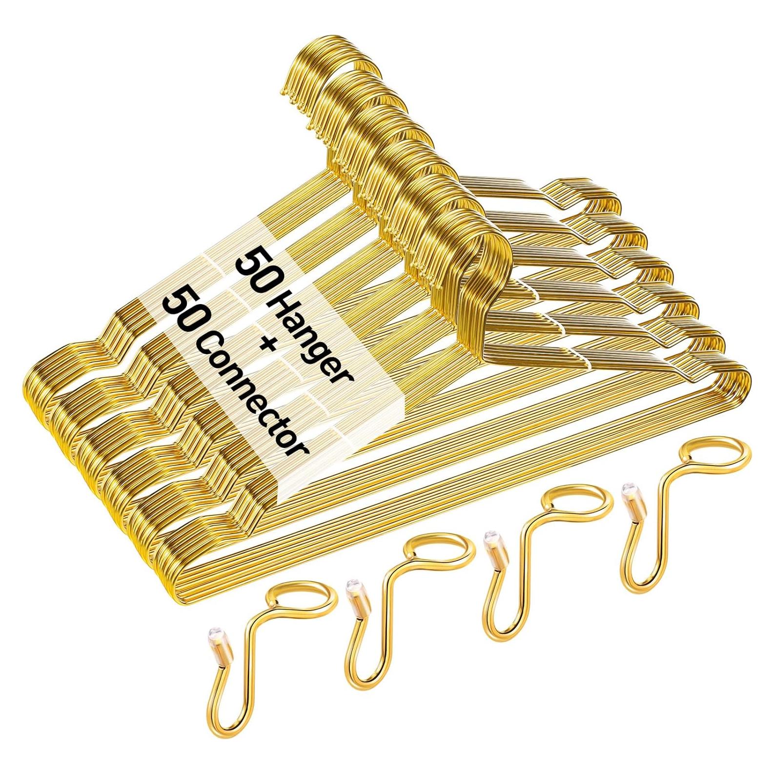 Set de 100 Perchas Doradas Wesiti Ahorra Espacio 45 cm