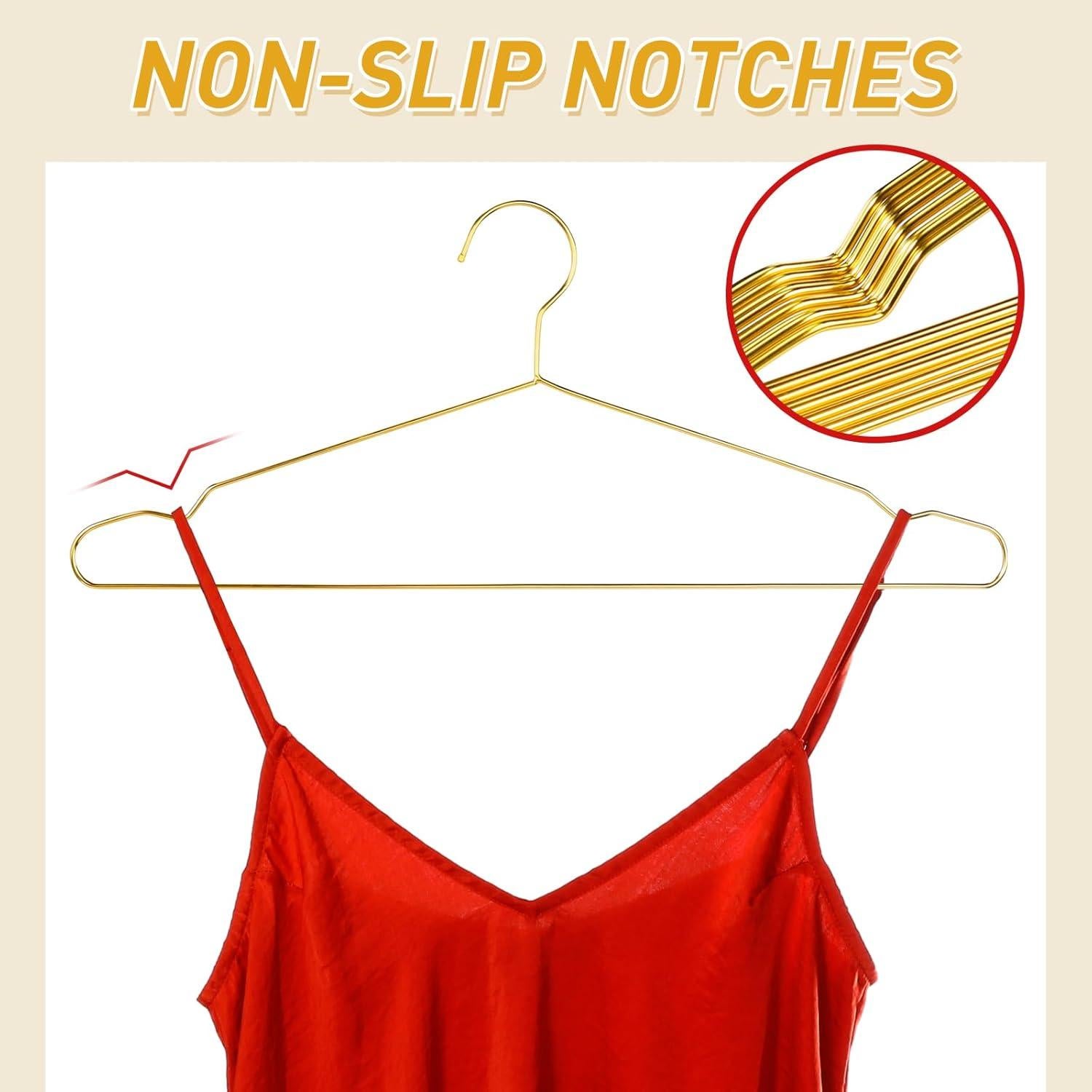 Set de 100 Perchas Doradas Wesiti Ahorra Espacio 45 cm