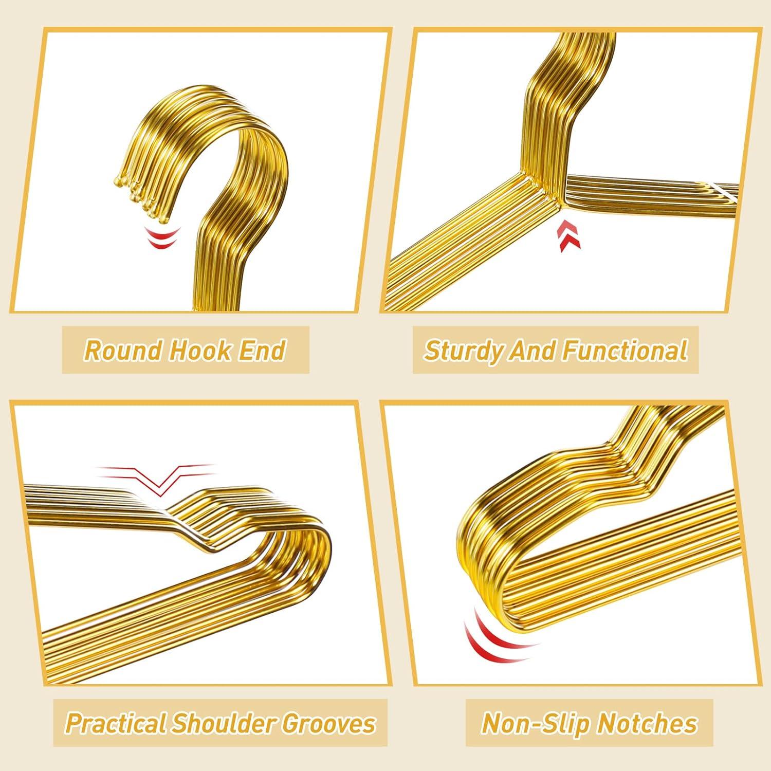 Set de 100 Perchas Doradas Wesiti Ahorra Espacio 45 cm