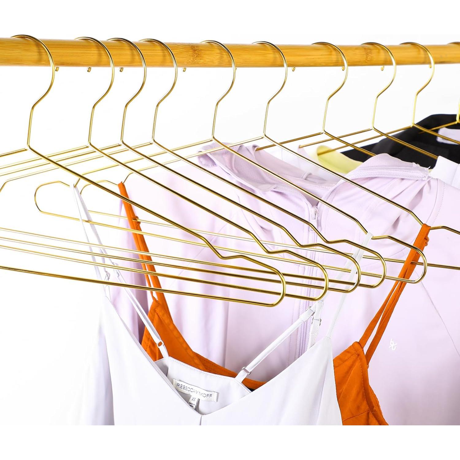 Set de 100 Perchas Doradas Wesiti Ahorra Espacio 45 cm