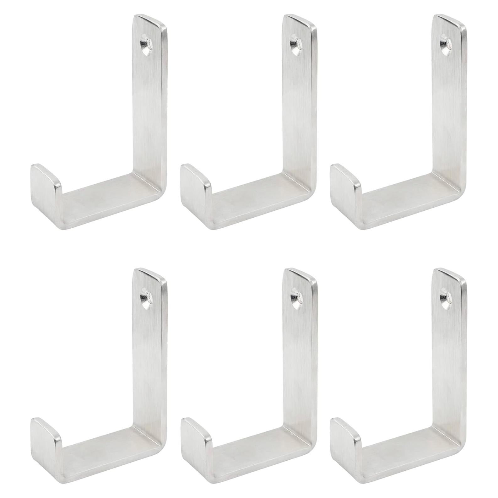 6 Ganchos de Pared de Acero Piffny Alta Resistencia Niquelado