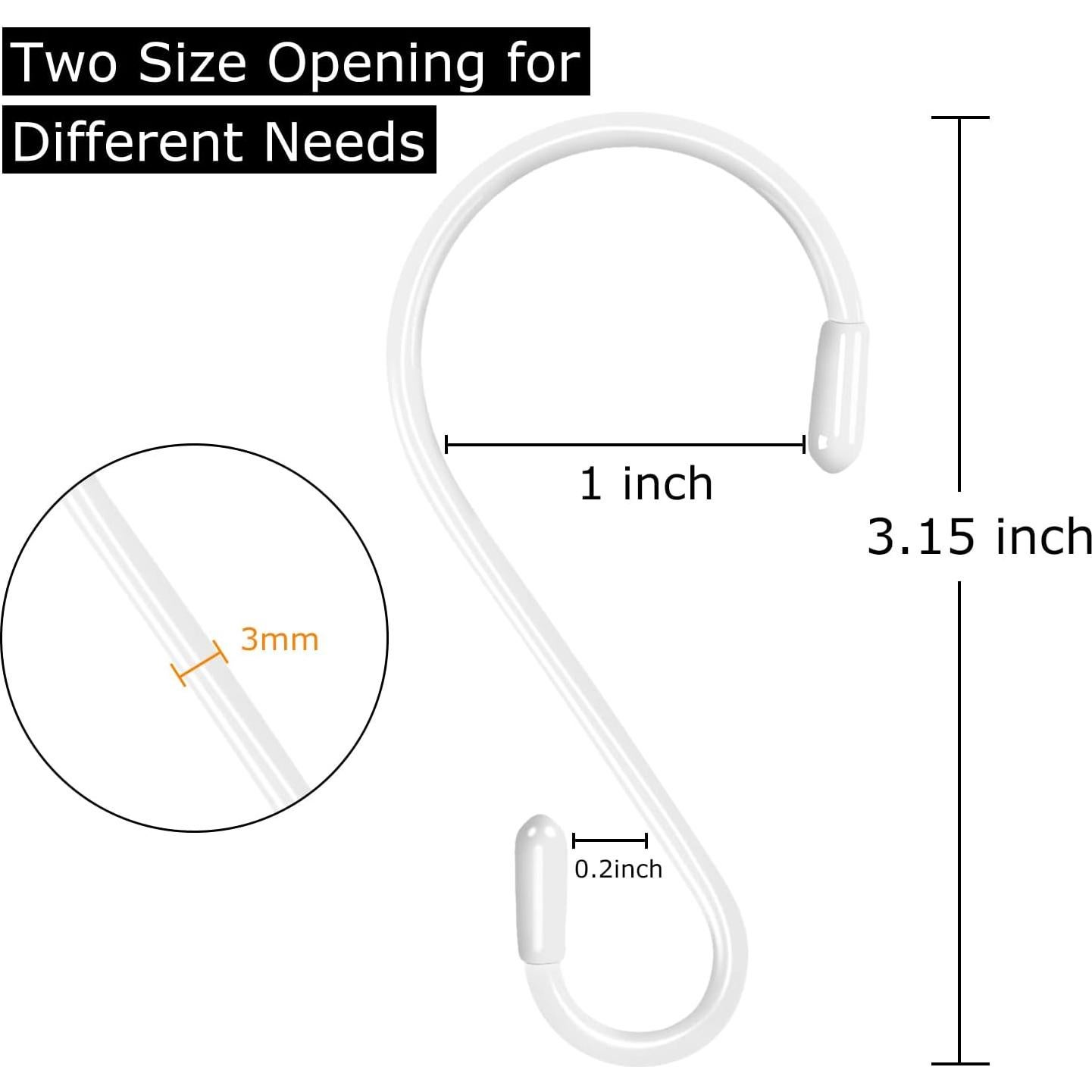 30 Ganchos en S de Acero Inoxidable Waitkey - 8 cm, Antideslizantes