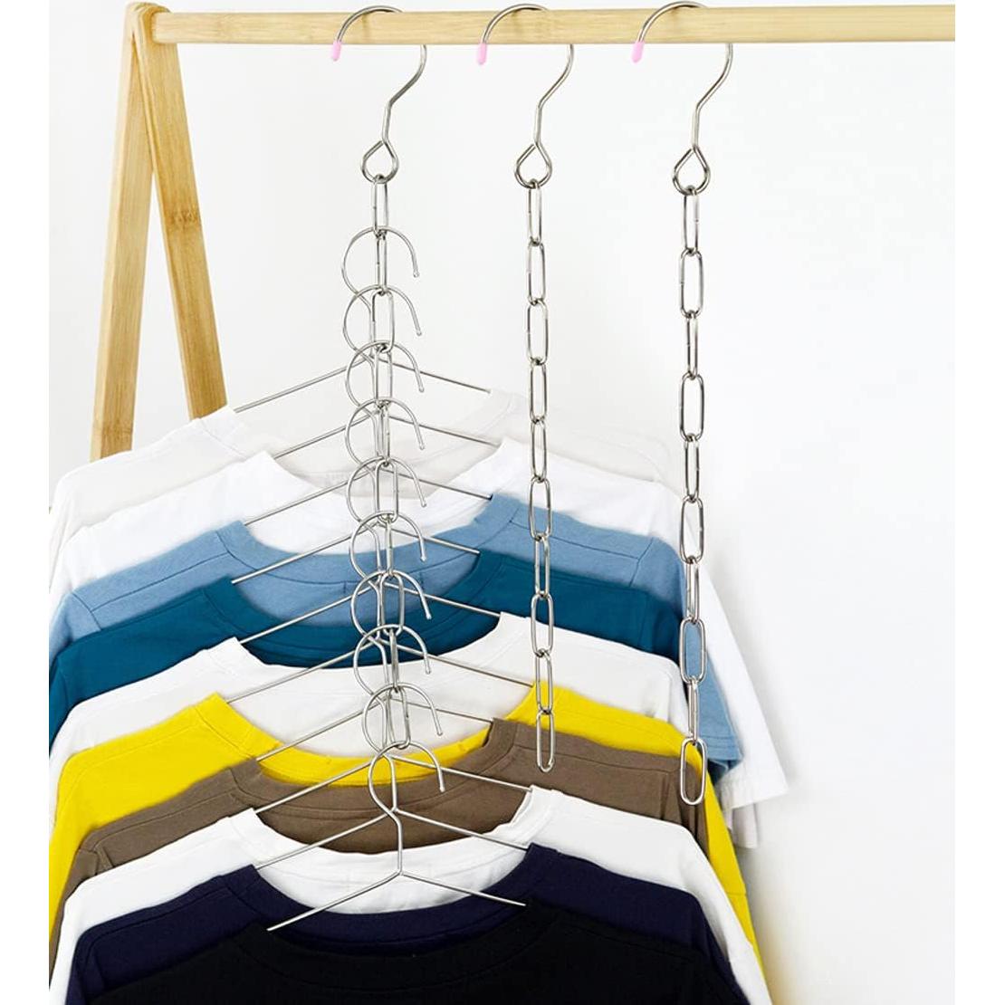 4 Organizadores de Closet Luzen Acero Inoxidable Ahorra Espacio