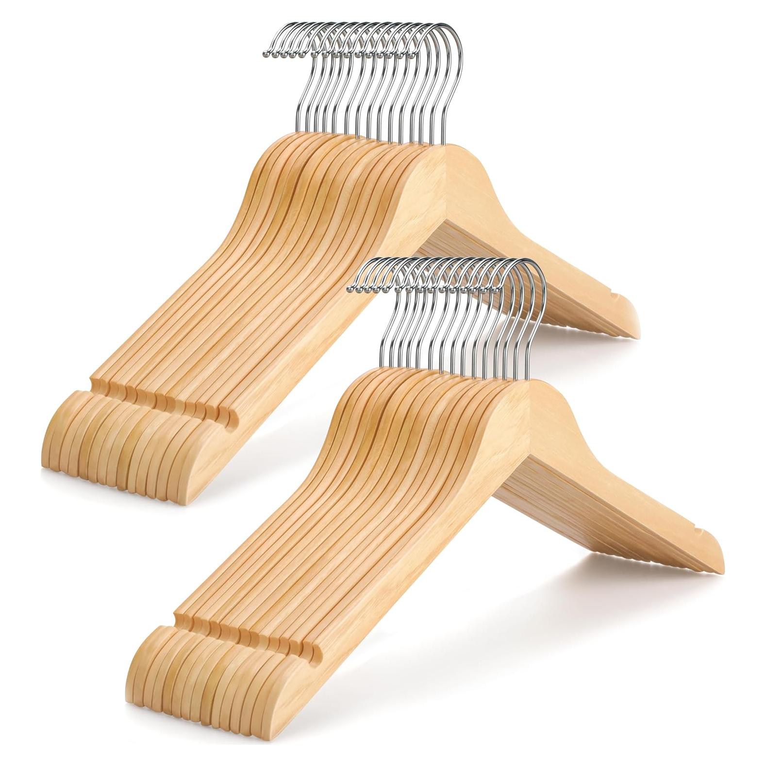 Perchas de Madera TOPIA HANGER 30 Unidades 0.71 cm Delgadas