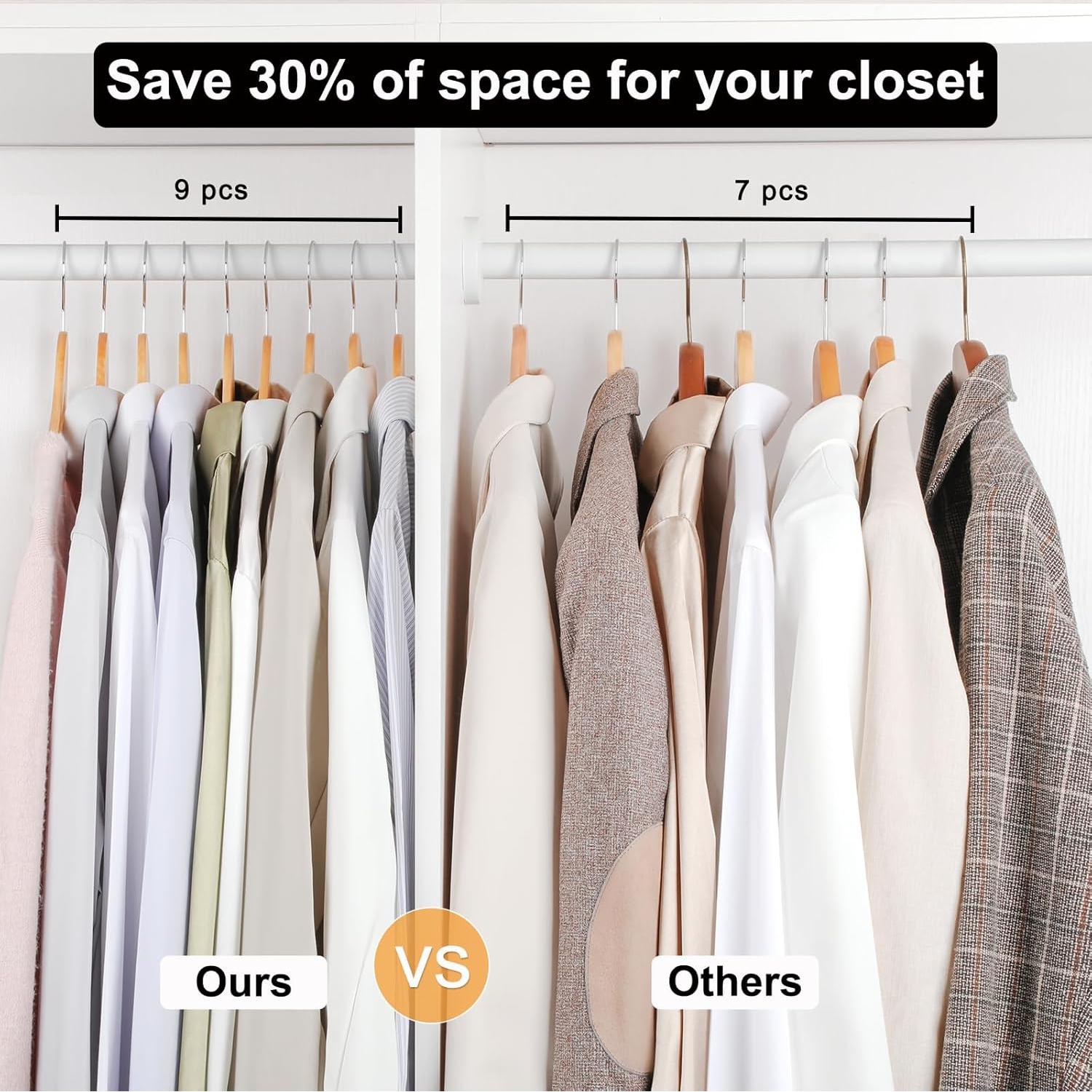 Perchas de Madera TOPIA HANGER 30 Unidades 0.71 cm Delgadas