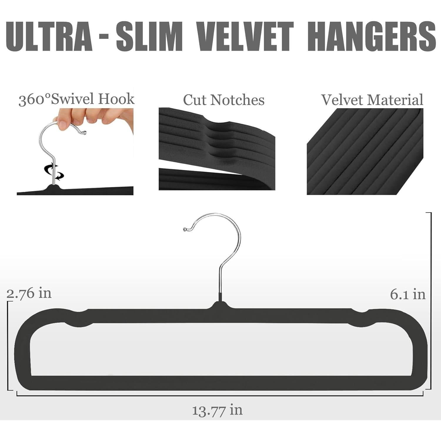 Perchas de Terciopelo BESSER HAUS 20 Piezas Antideslizantes