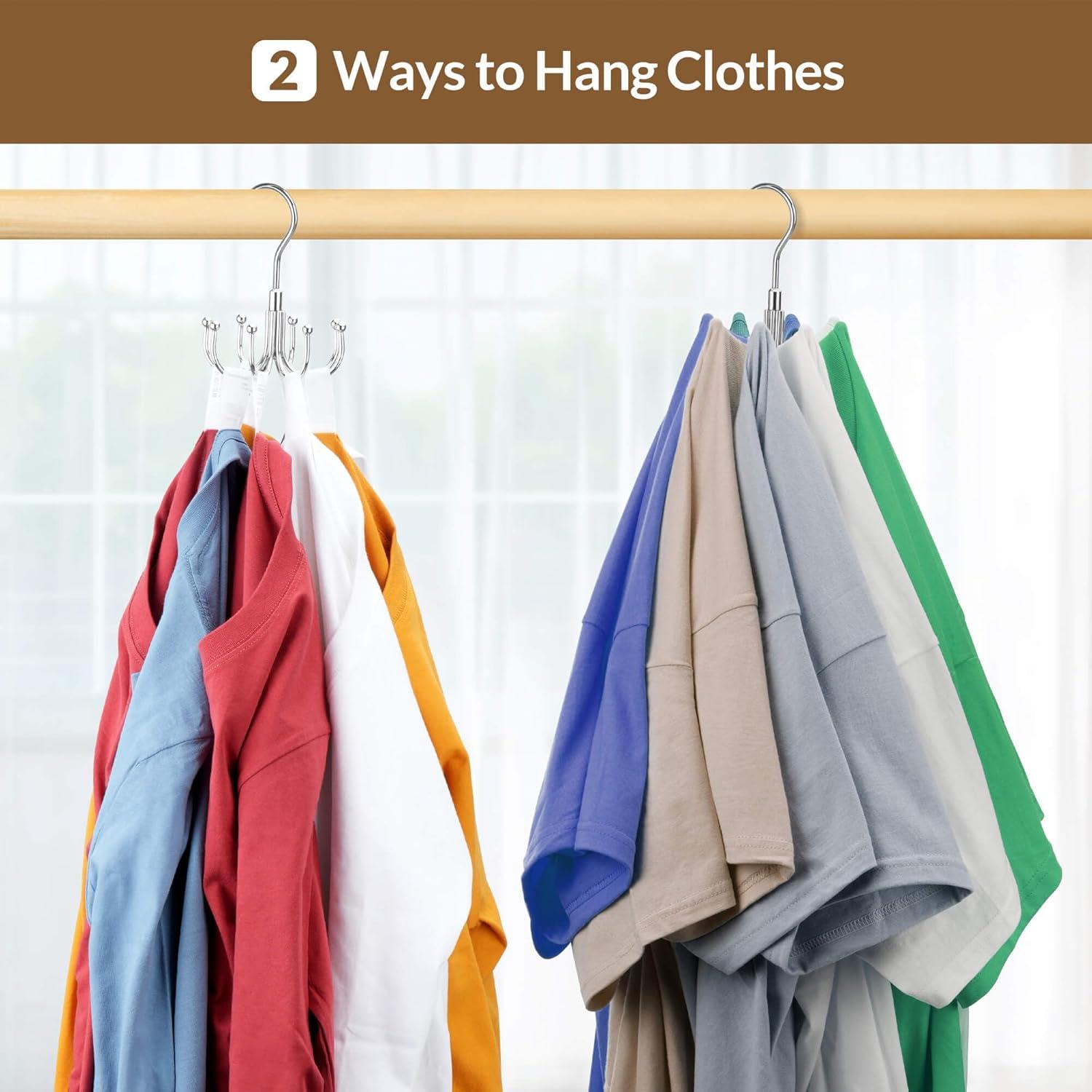 Perchas Ahorra Espacio ZEDODIER 2 Paquete Metal Plata 16 Ganchos