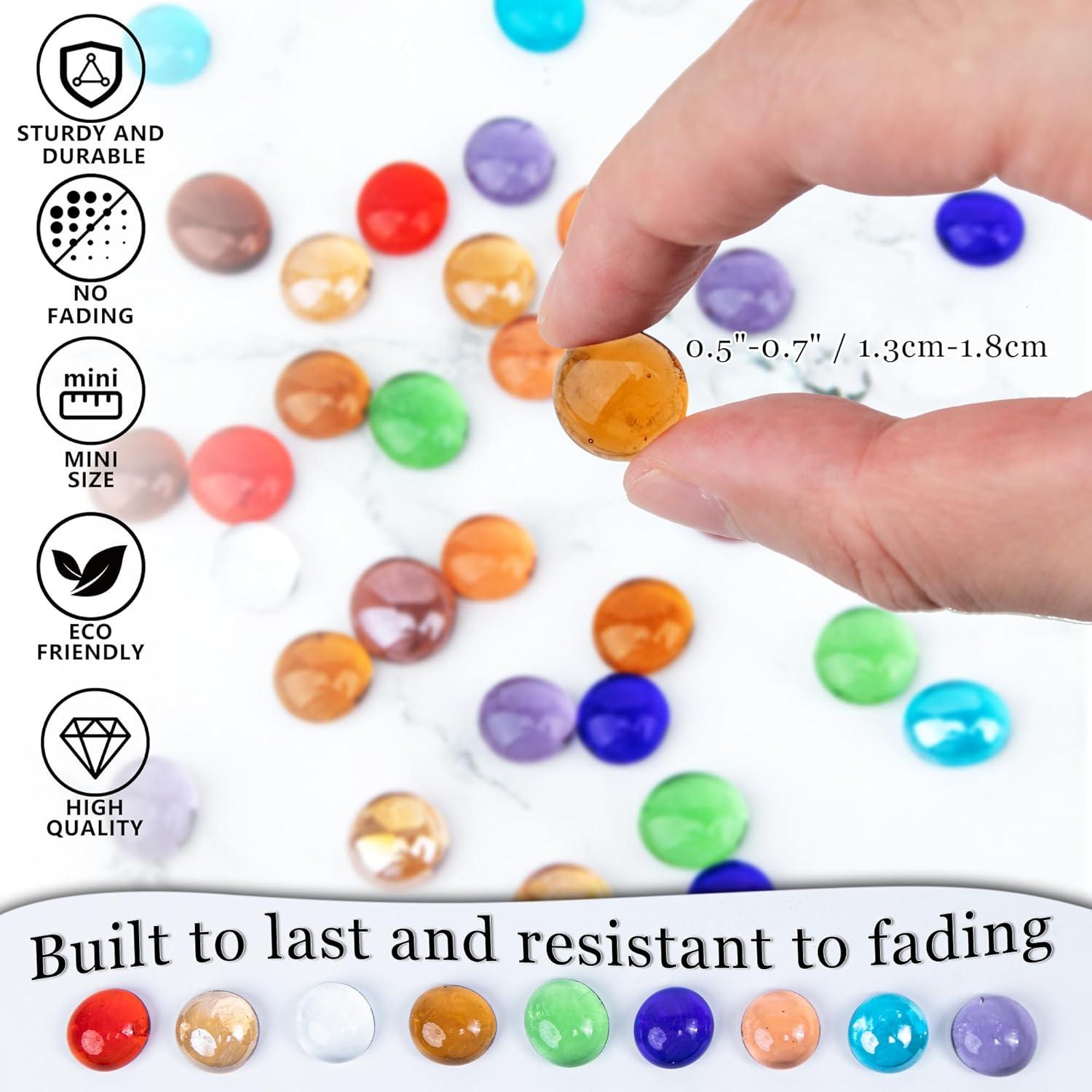 Gemas de Vidrio Ámbar Meschett 50PCS Decoración 1.3-1.8cm