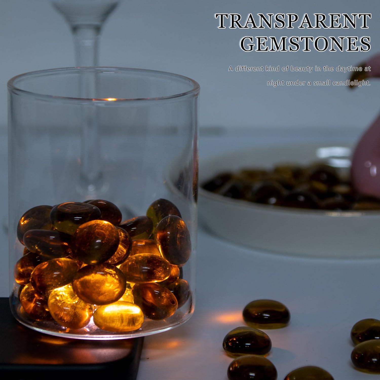 Gemas de Vidrio Ámbar Meschett 50PCS Decoración 1.3-1.8cm