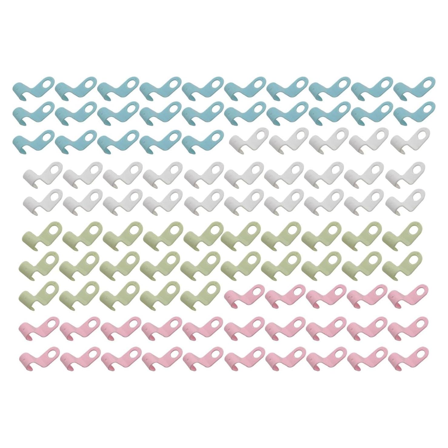 100 Ganchos para Ropa WELWIK Ahorro de Espacio Plástico