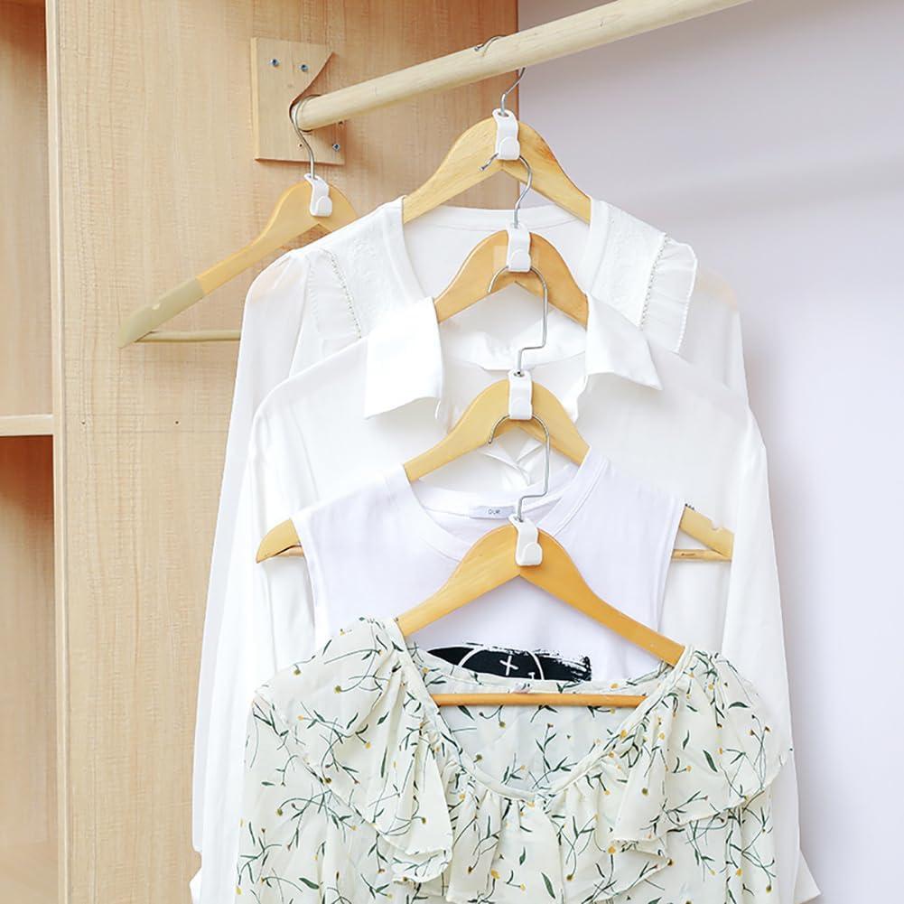 Ganchos de Plástico Transparentes GSHLLO 50 Pcs Ahorra Espacio