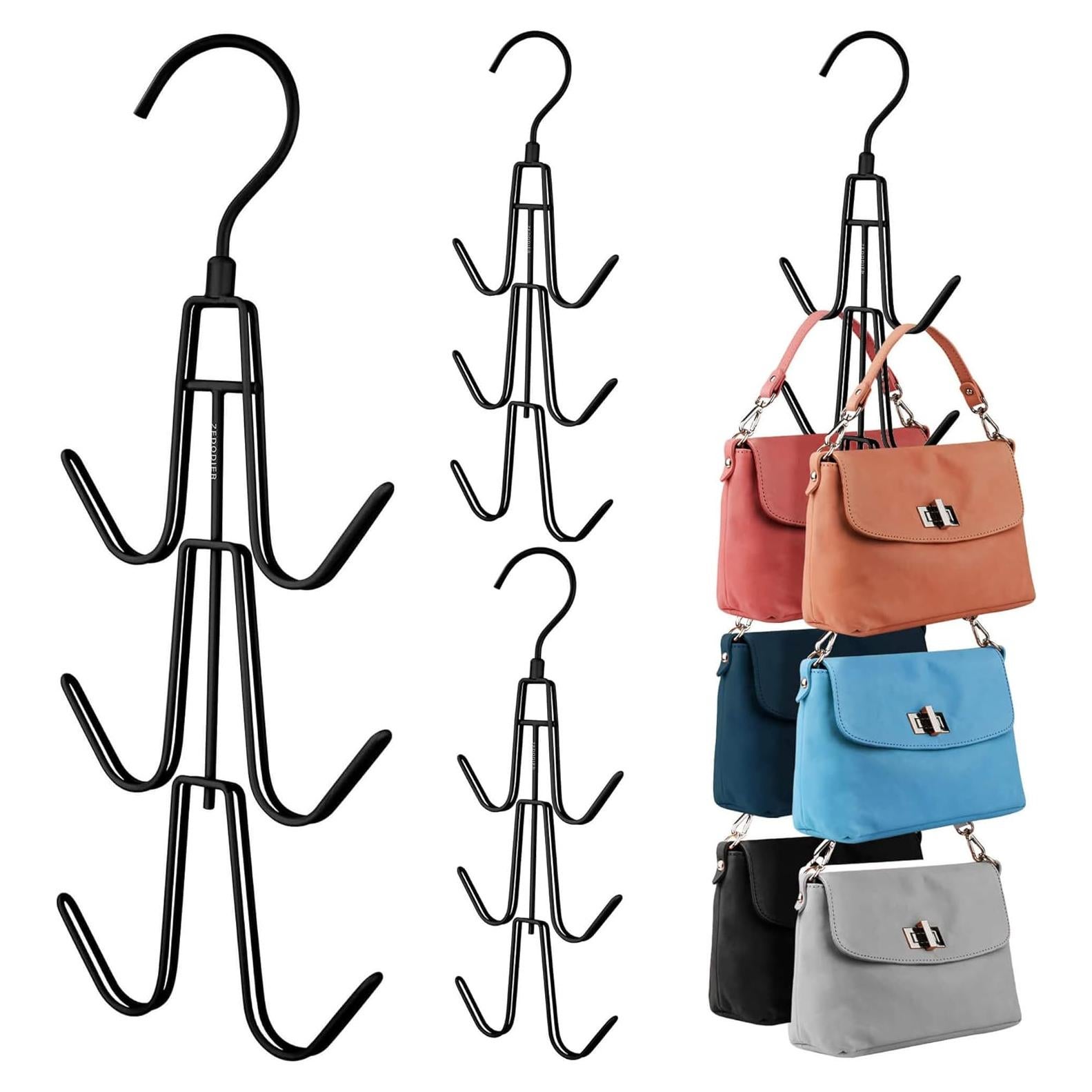 Organizador de Bolsos ZEDODIER 4 Paquete Metal Negro Ahorra Espacio