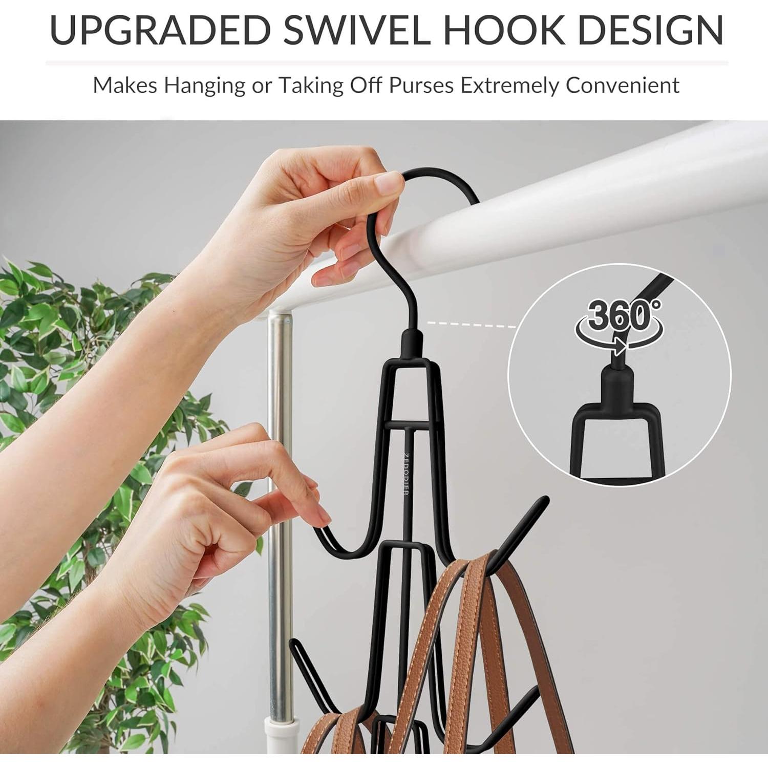 Organizador de Bolsos ZEDODIER 4 Paquete Metal Negro Ahorra Espacio