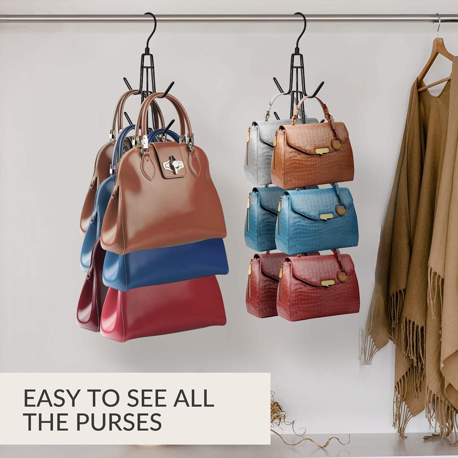 Organizador de Bolsos ZEDODIER 4 Paquete Metal Negro Ahorra Espacio