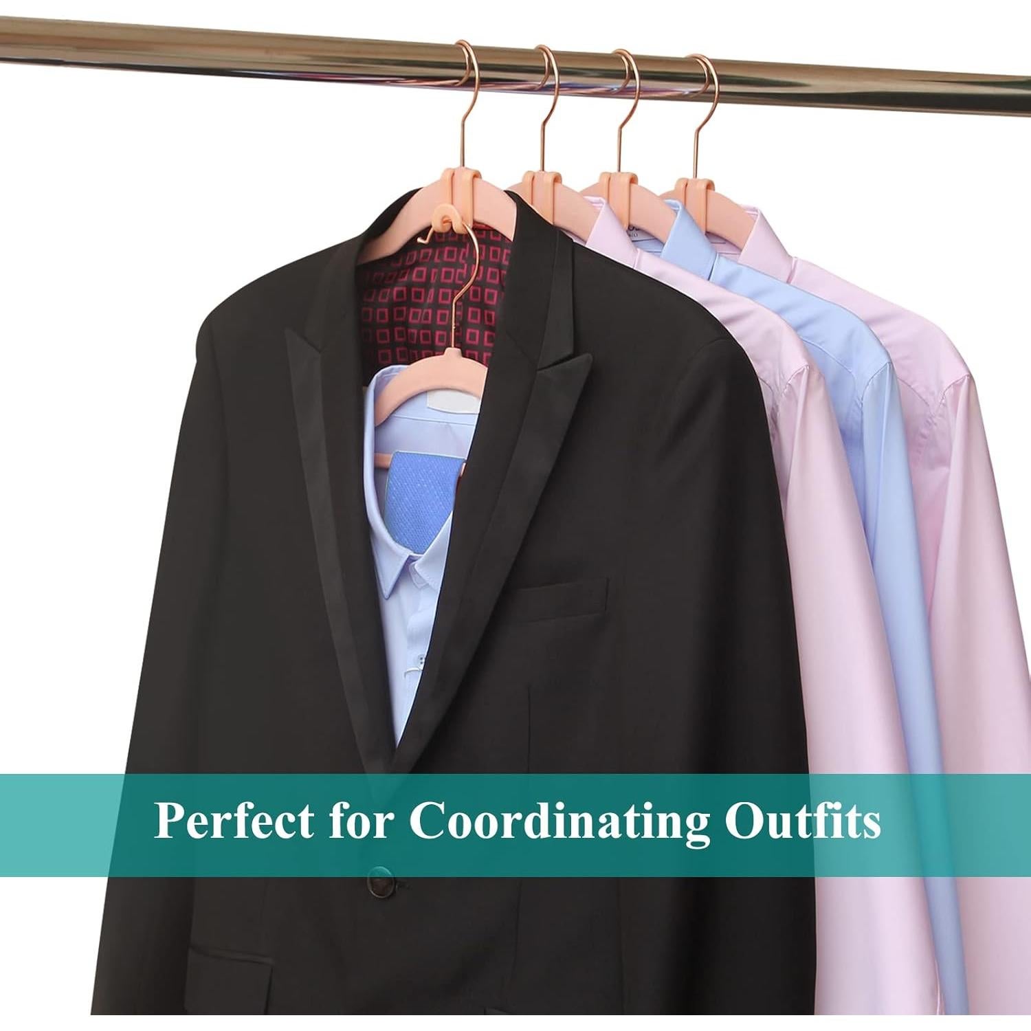 Ganchos Conectores para Perchas FREZON 60 Pcs Negro Ahorro Espacio