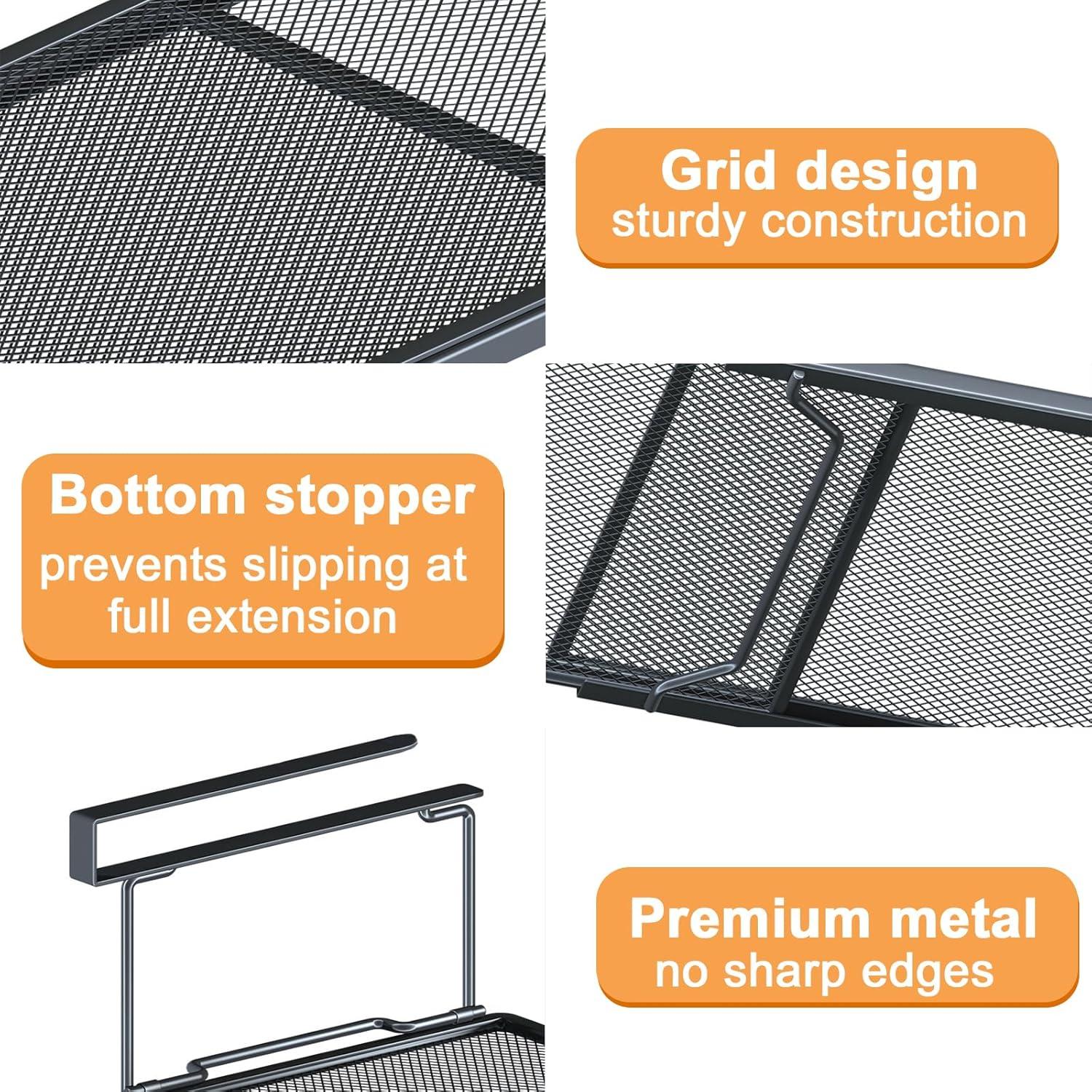 Organizador Expandible ROLIZOE para Gabinete Negro 38.4-69.9 cm