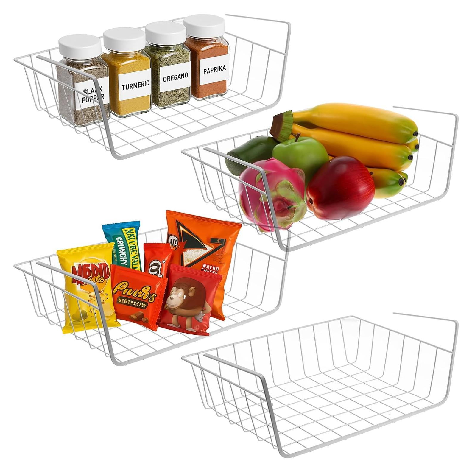 Cestas de Almacenamiento Pafeooui - Paquete de 4 Blancas para Gabinete