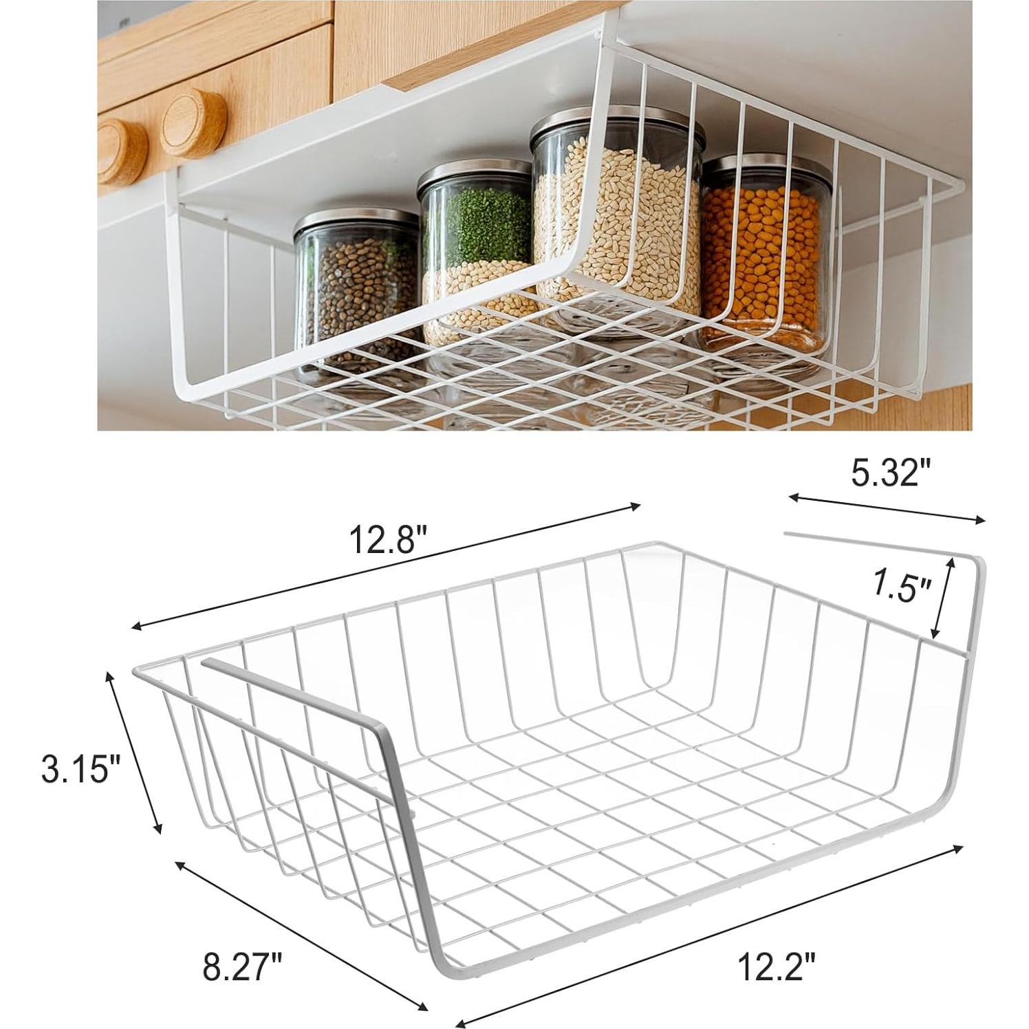 Cestas de Almacenamiento Pafeooui - Paquete de 4 Blancas para Gabinete