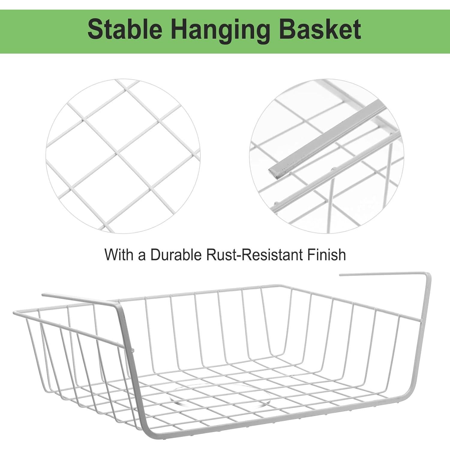 Cestas de Almacenamiento Pafeooui - Paquete de 4 Blancas para Gabinete