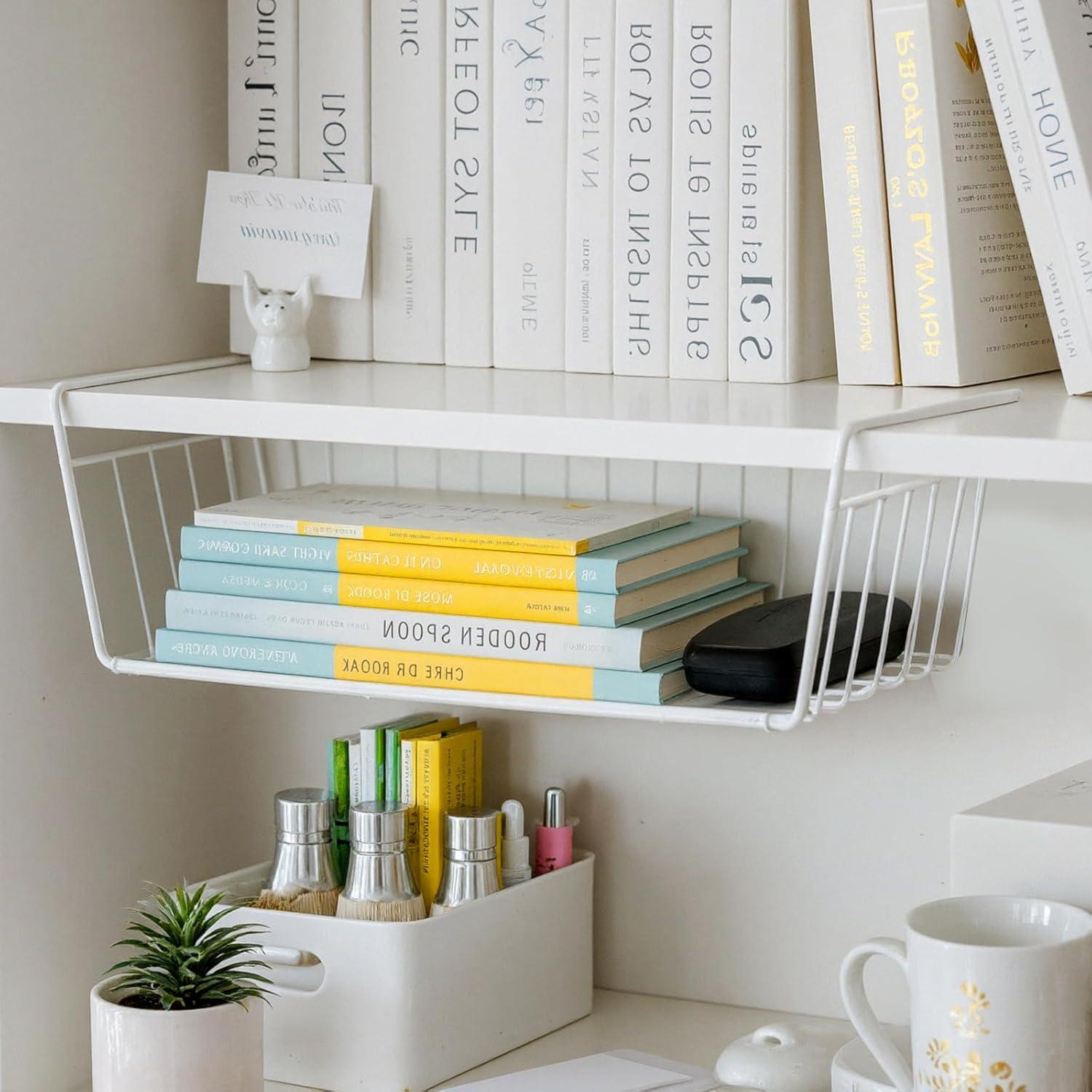 Cestas de Almacenamiento Pafeooui - Paquete de 4 Blancas para Gabinete