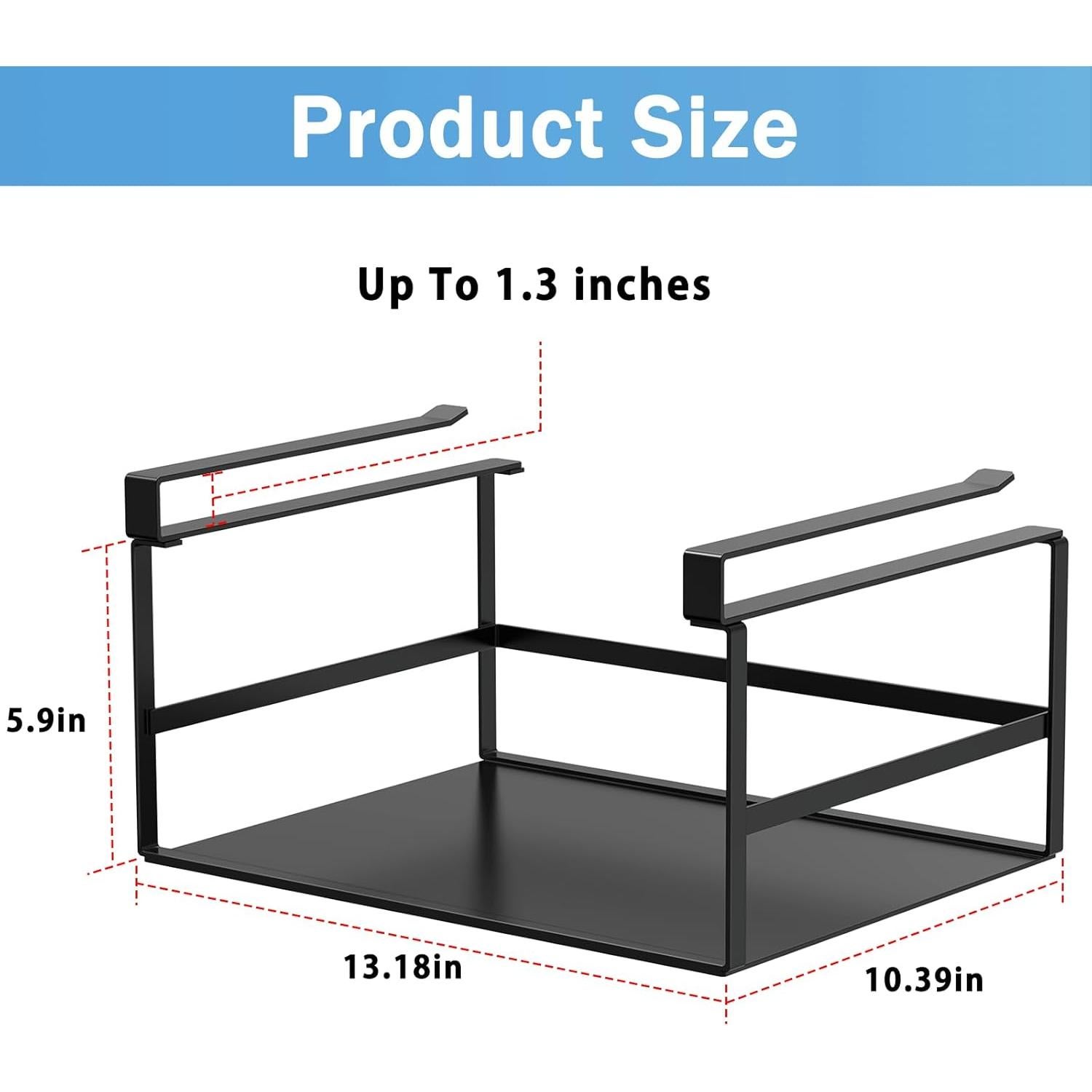 Cesta de Almacenamiento Bajo Estante Fengone - 2 Paquetes Negros