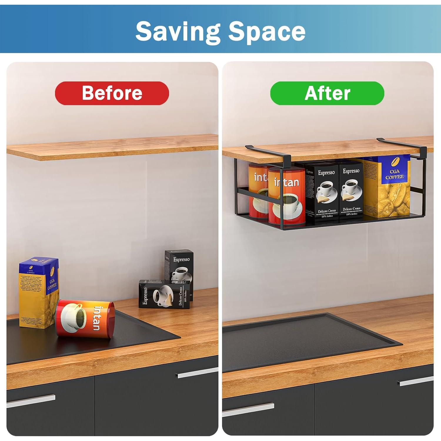 Cesta de Almacenamiento Bajo Estante Fengone - 2 Paquetes Negros