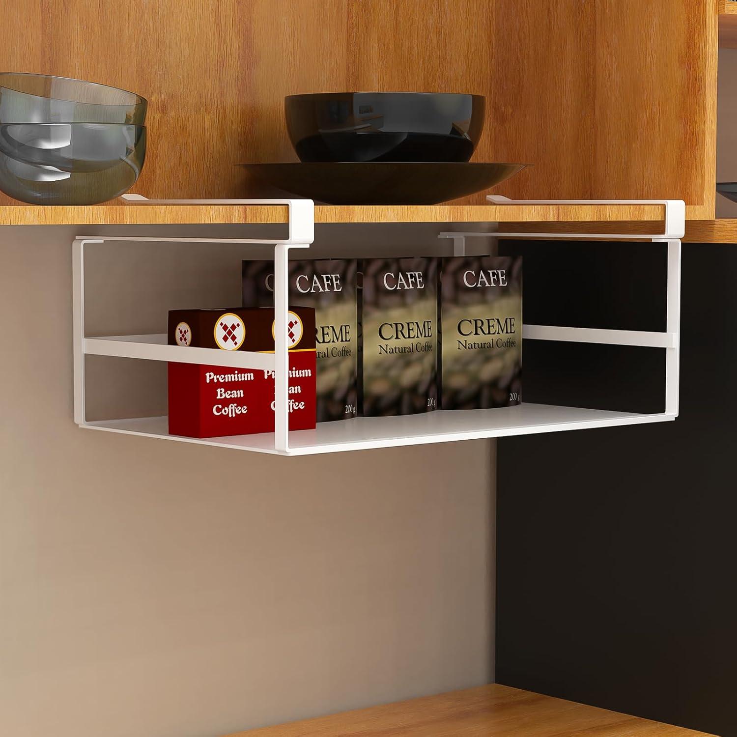 Cesta de Almacenamiento Bajo Estante Fixirons 25x41x12 cm Blanca