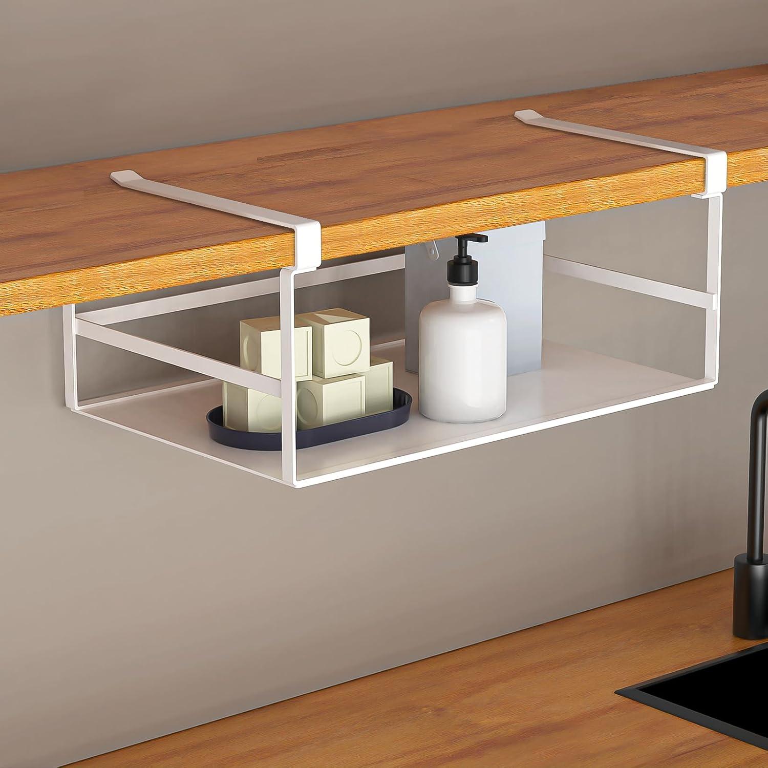 Cesta de Almacenamiento Bajo Estante Fixirons 25x41x12 cm Blanca