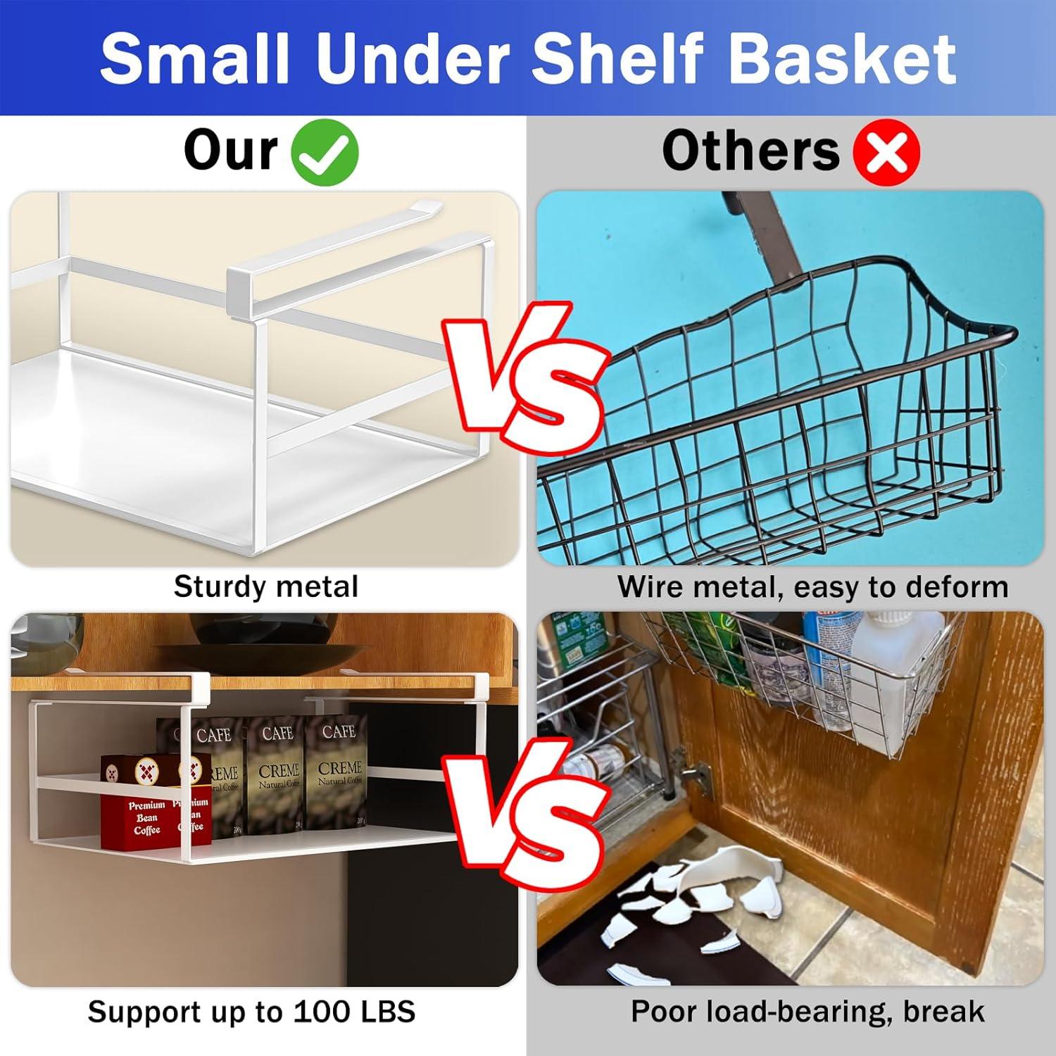 Cesta de Almacenamiento Bajo Estante Fixirons 25x41x12 cm Blanca