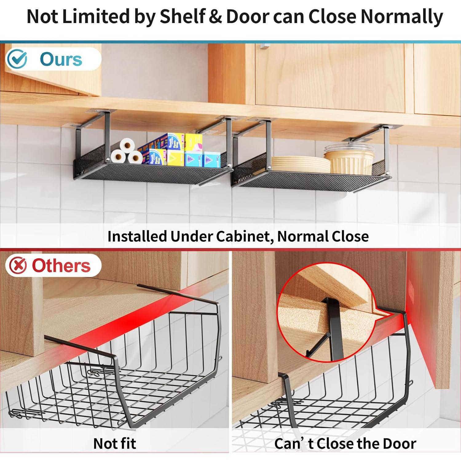 Cesta Bajo Estante iSPECLE - Paquete de 4 Cestas 30.5x25.1x12.4 cm