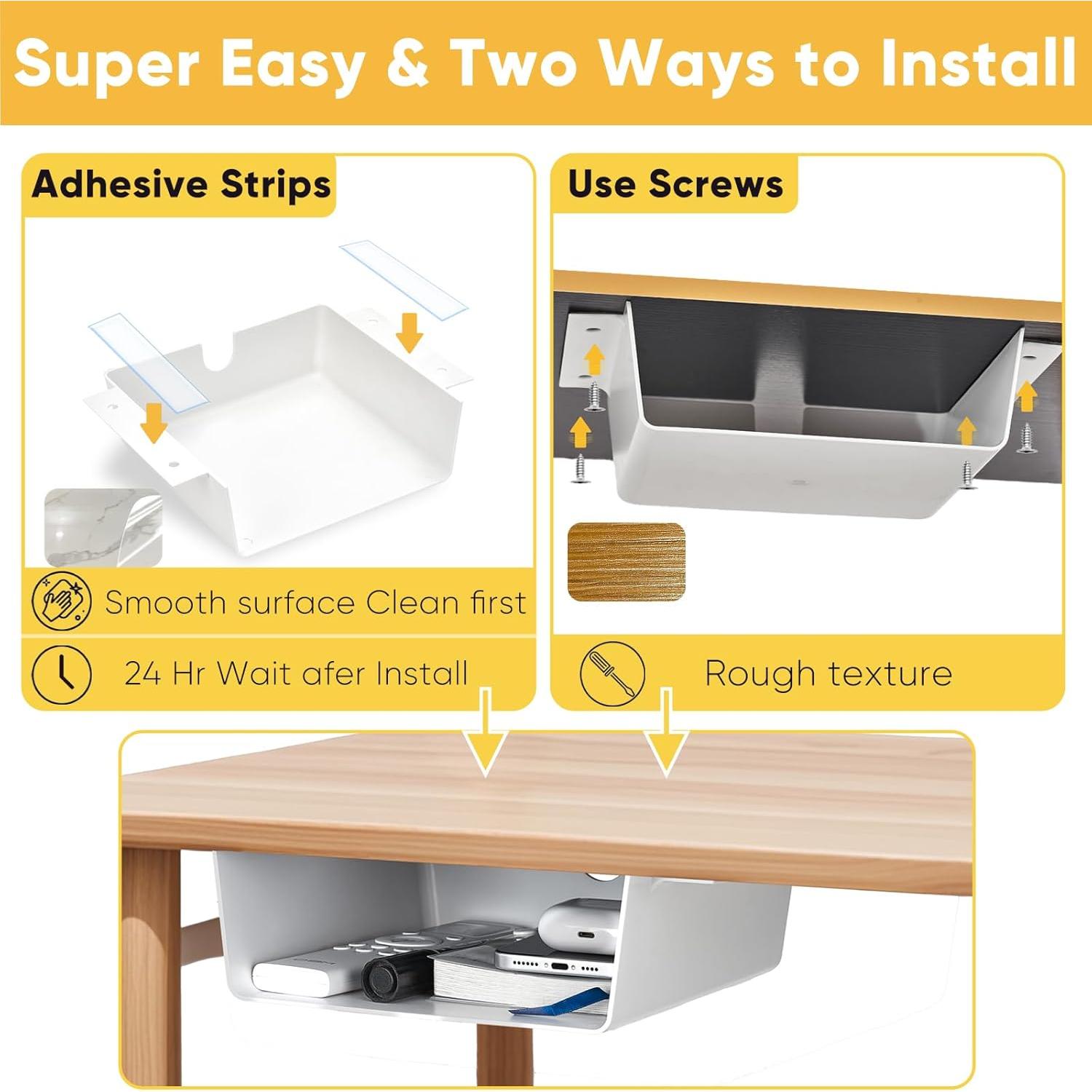 Organizador Bajo Escritorio OrgaFocus 2 Cajones Blanco Mate