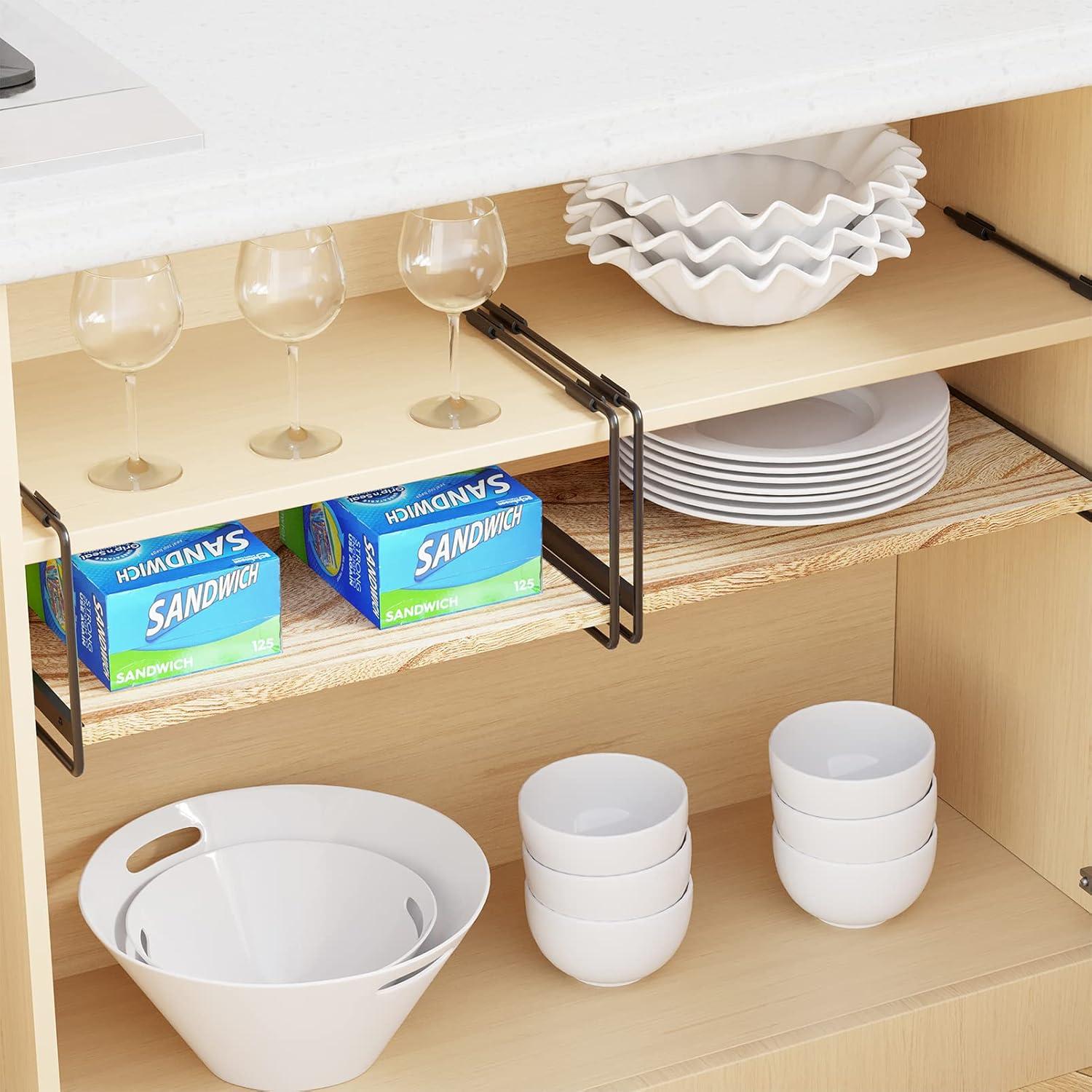 Organizadores de Estantes SpaceAid 2 Paquetes Metal y Madera 40.64 cm