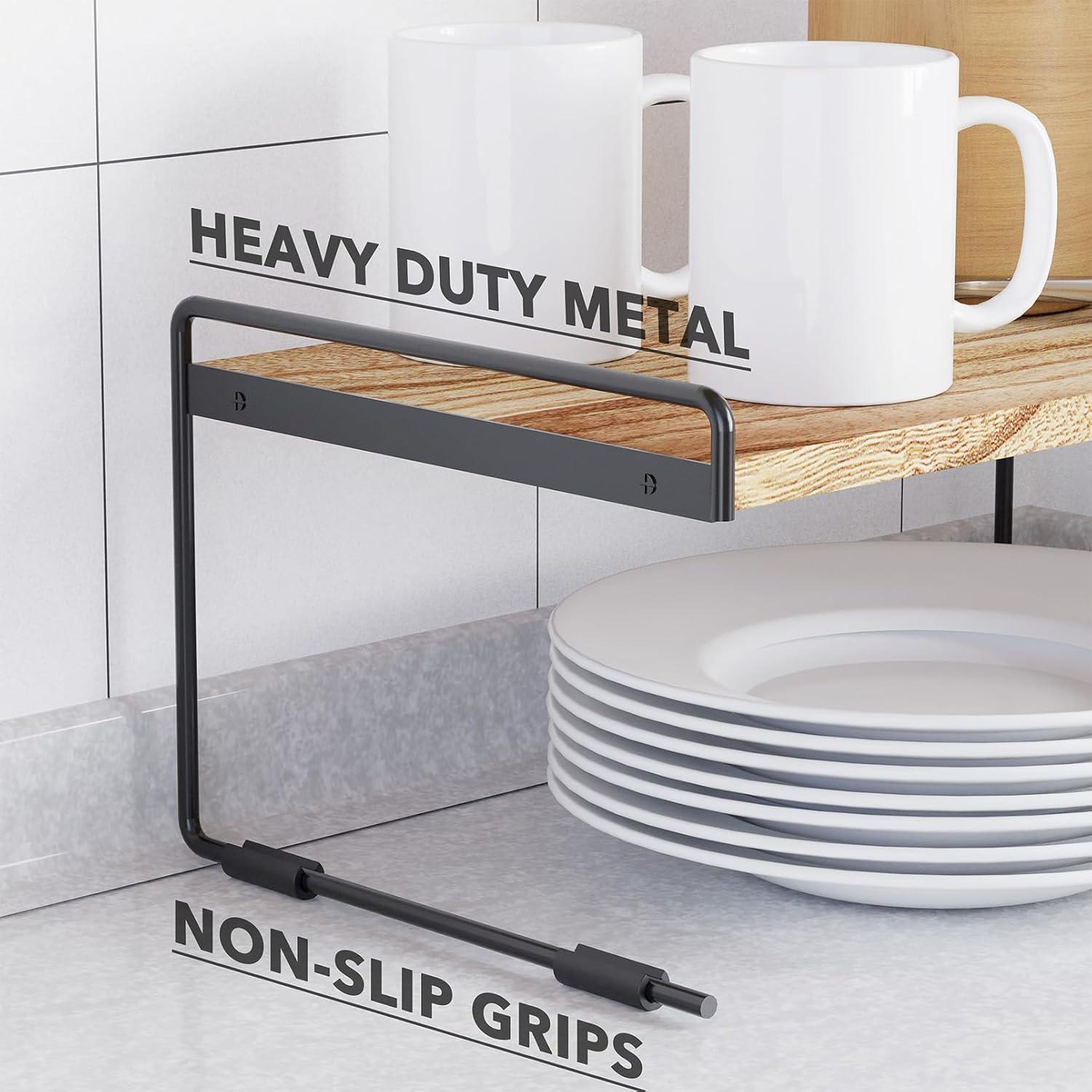 Organizadores de Estantes SpaceAid 2 Paquetes Metal y Madera 40.64 cm