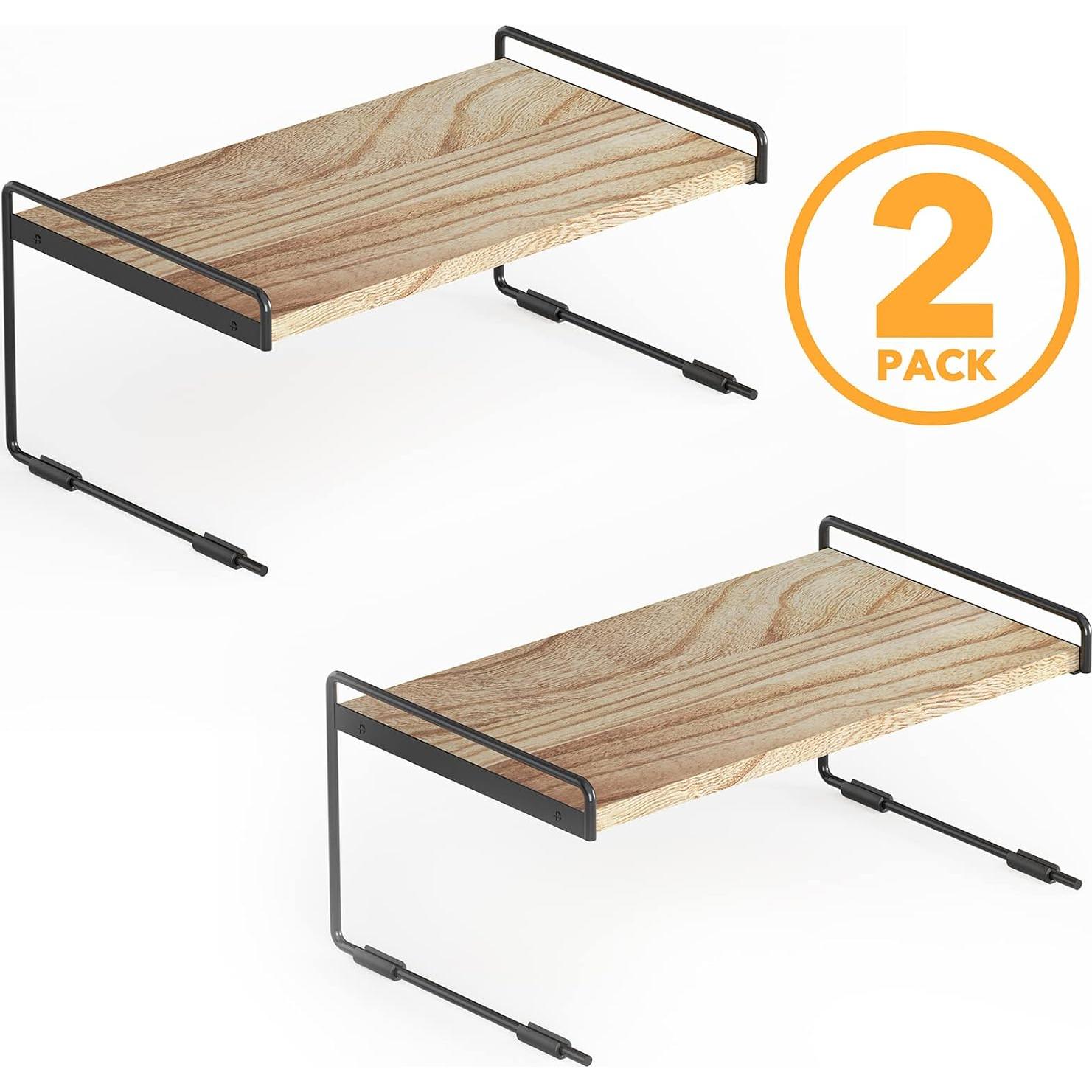 Organizadores de Estantes SpaceAid 2 Paquetes Metal y Madera 40.64 cm