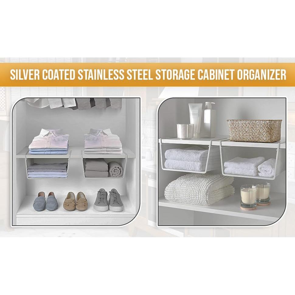 Canasta Bajo Estante YBM Home Acero Inoxidable 6x15x10 cm