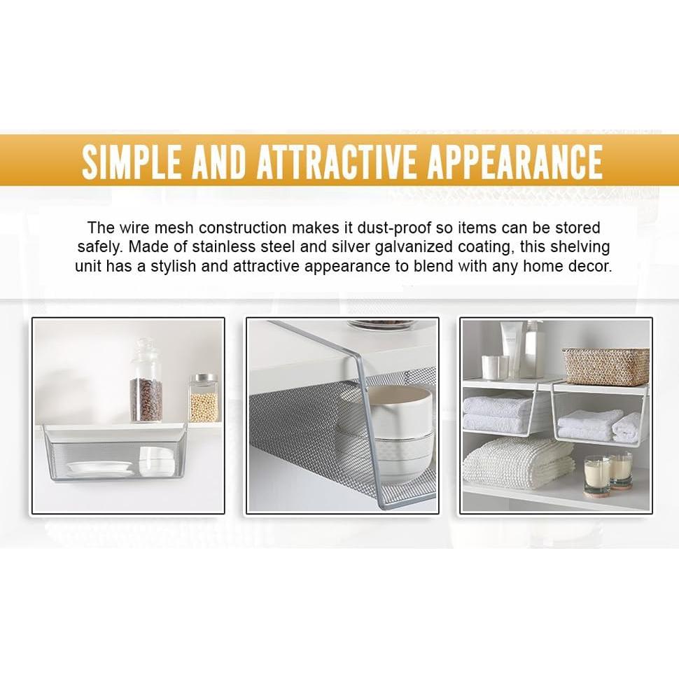 Canasta Bajo Estante YBM Home Acero Inoxidable 6x15x10 cm