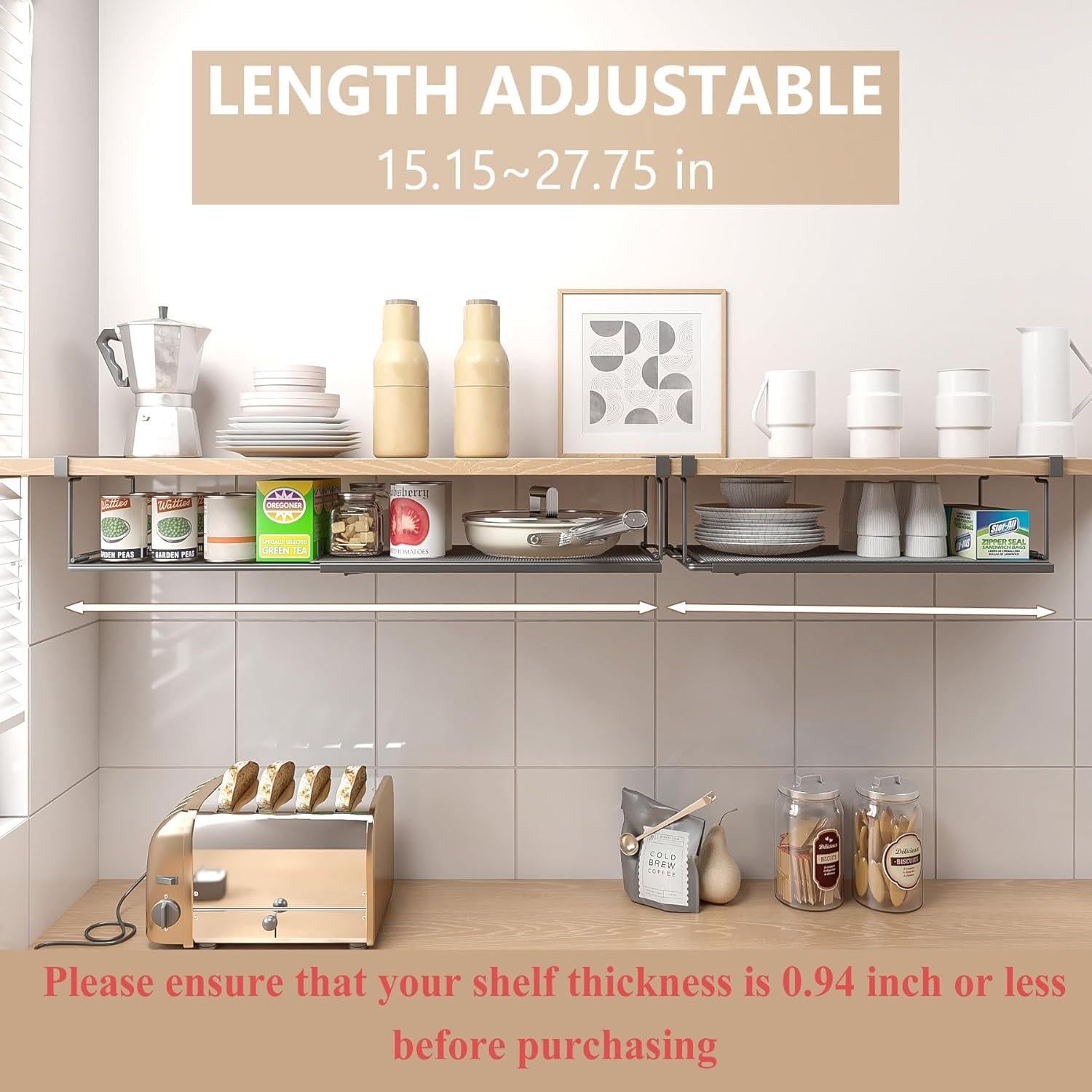 Estante Expandible Bajo Gabinete SHINEWON 38.4-70.5 cm Negro