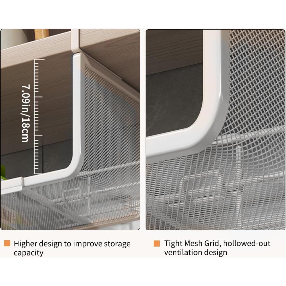 Organizador Expandible Bajo Estante Selosiz - 2 Paquete Blanco