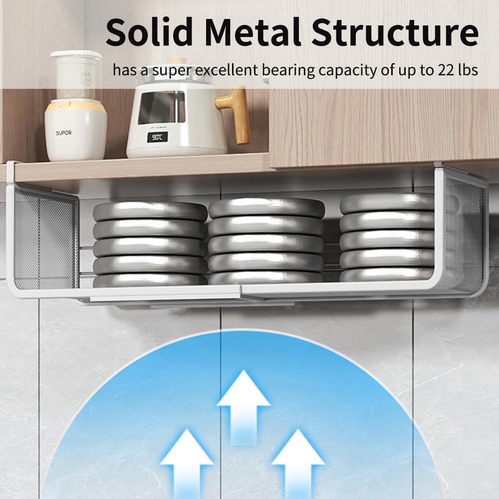 Organizador Expandible Bajo Estante Selosiz - 2 Paquete Blanco
