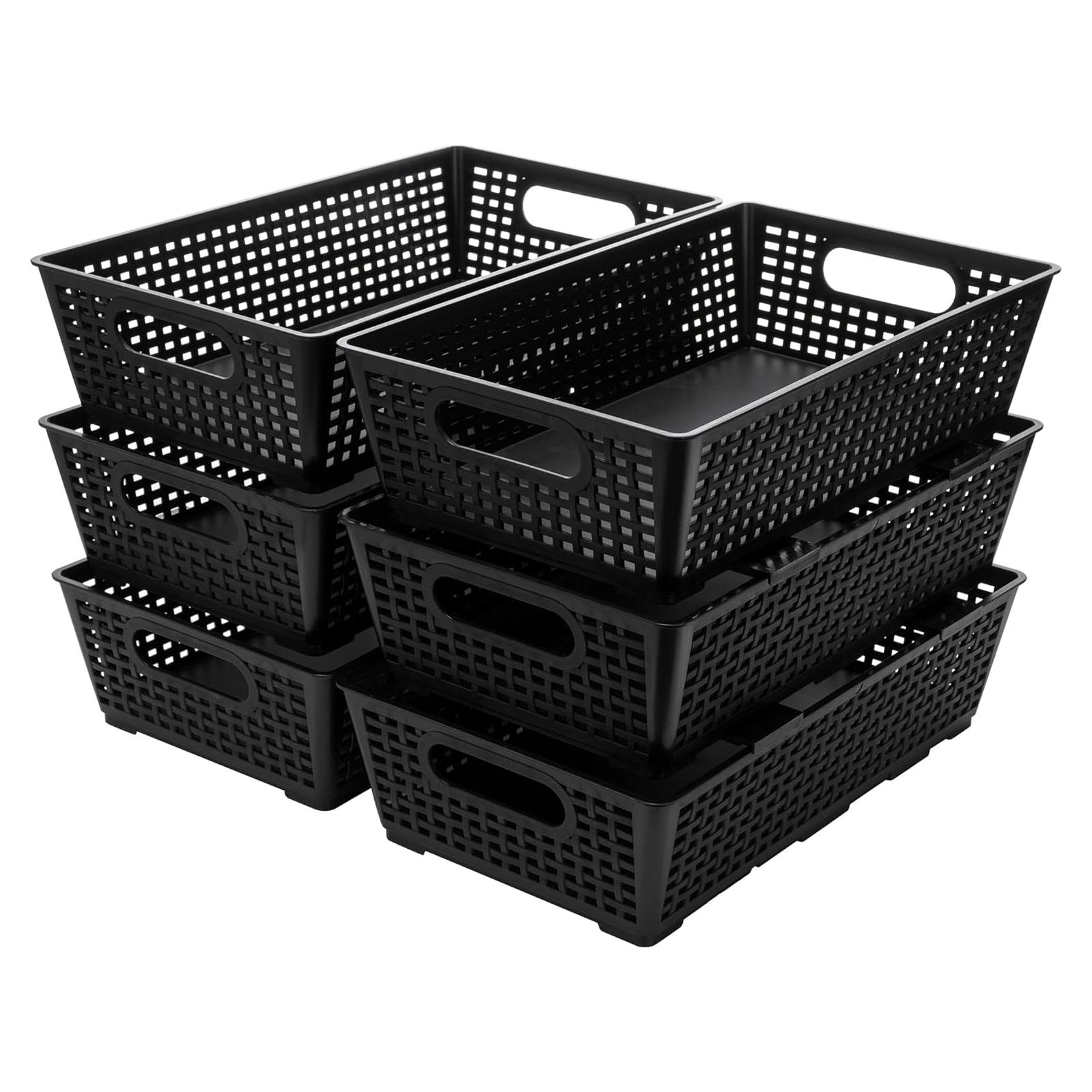 Cestas de Almacenamiento Apilables Tiawudi 6 Piezas 37.3x22.1x9.7cm